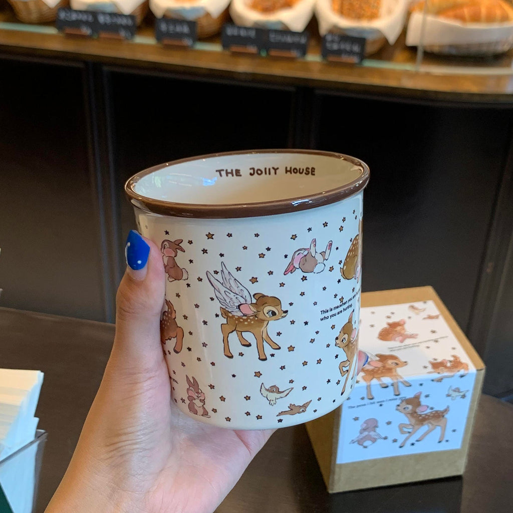 Niedliche Keramik-Hirsch-Kaffeetasse mit großem Fassungsvermögen, stilvolles Design für Heimtrinkgeschirr wourant