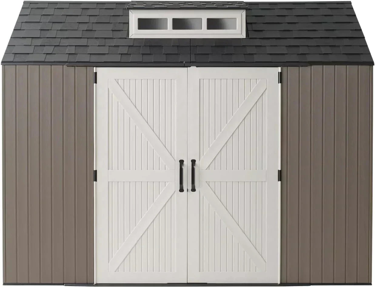 Rubbermaid Resin Outdoor Storage Shed With Floor Weather Resistant Gray Organization for Home wourant