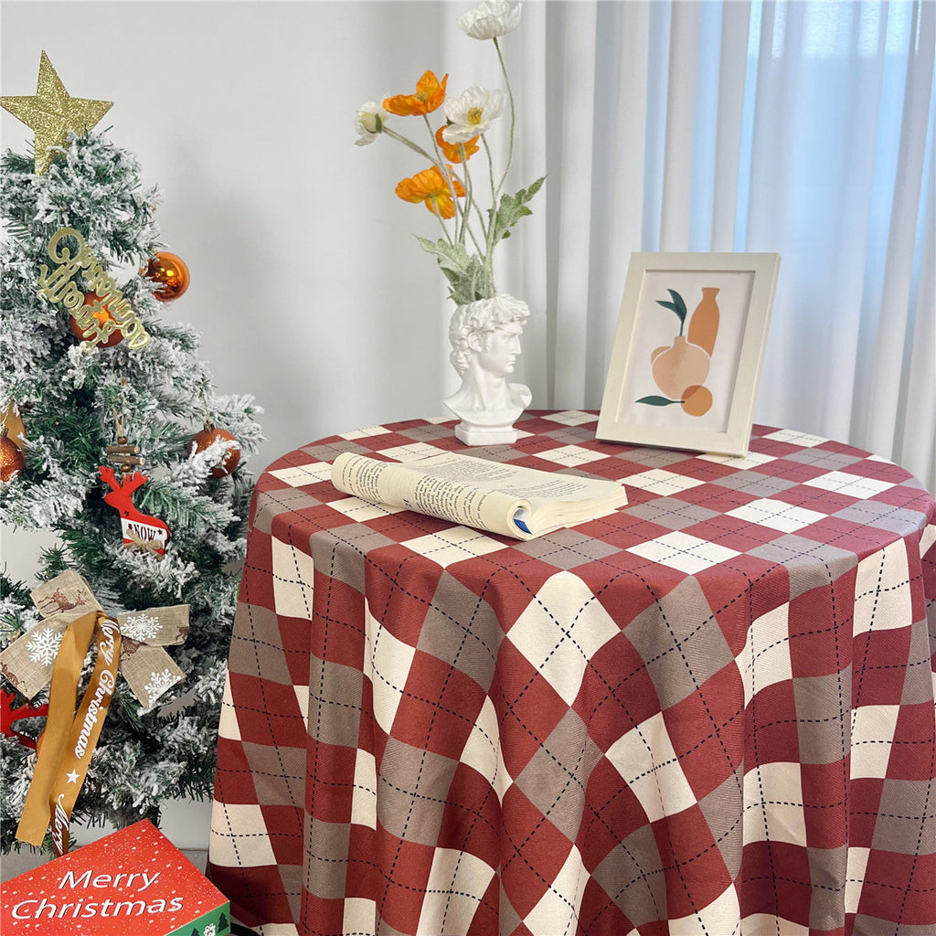 Festliche rote karierte Tischdecke, Weihnachts-Ins-Style-Vintage-Dekoration für fotofertiges Essen wourant
