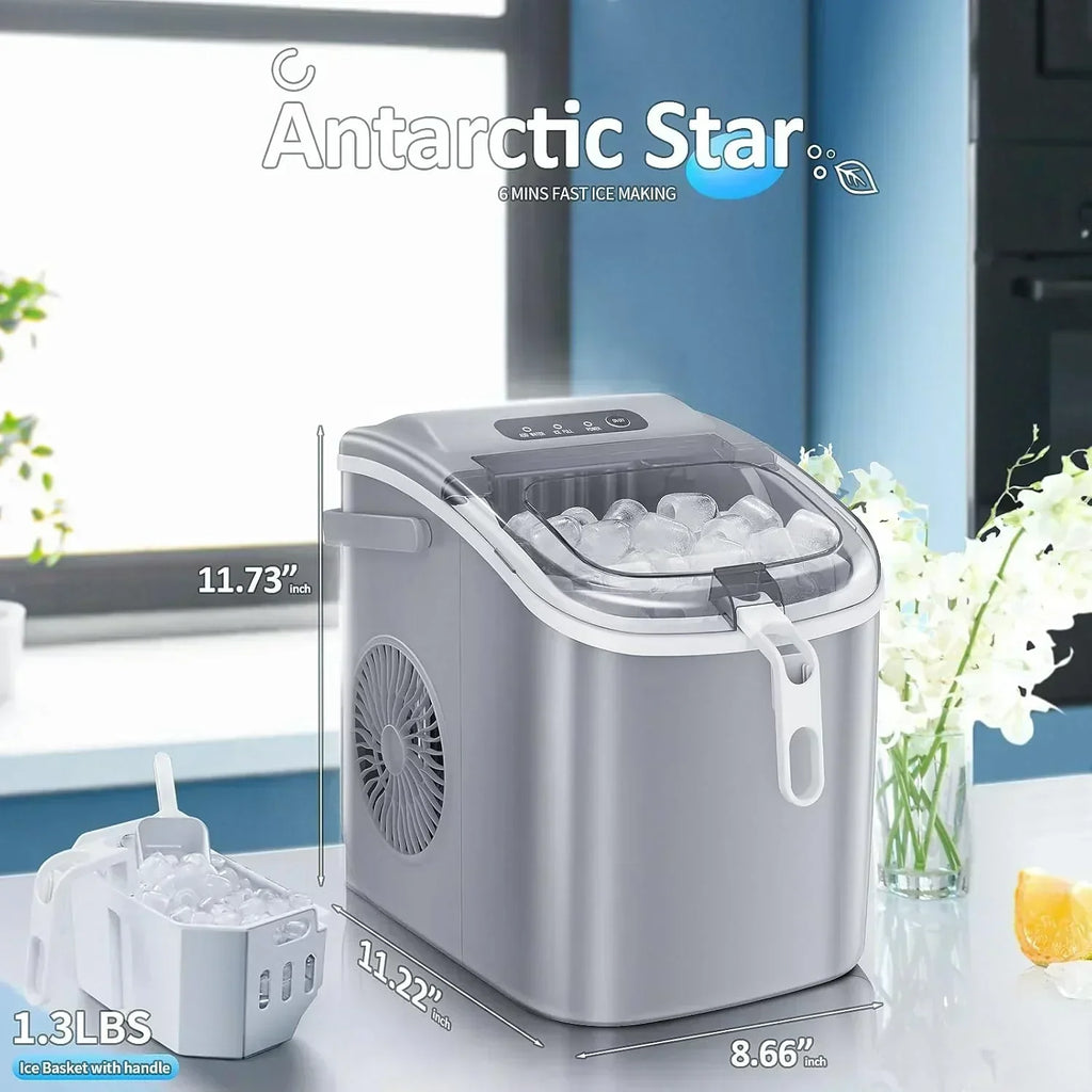 Nugget Ice Makers Countertop Pebble Ice Machine with Chewable Pellet Ice Self-Cleaning wourant