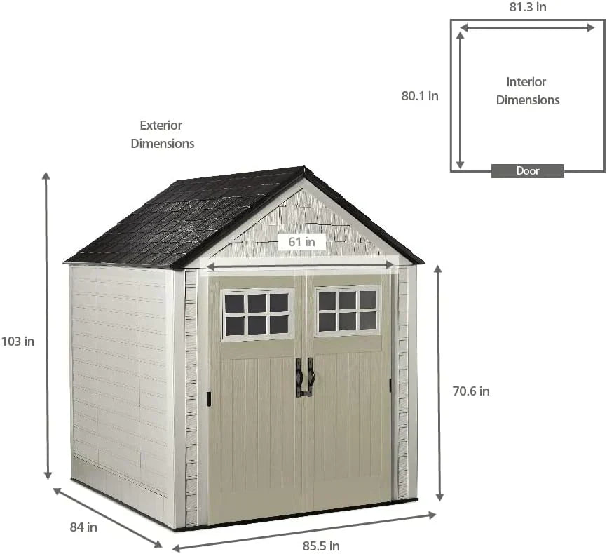 Rubbermaid Resin Outdoor Storage Shed With Floor Weather Resistant Gray Organization for Home wourant