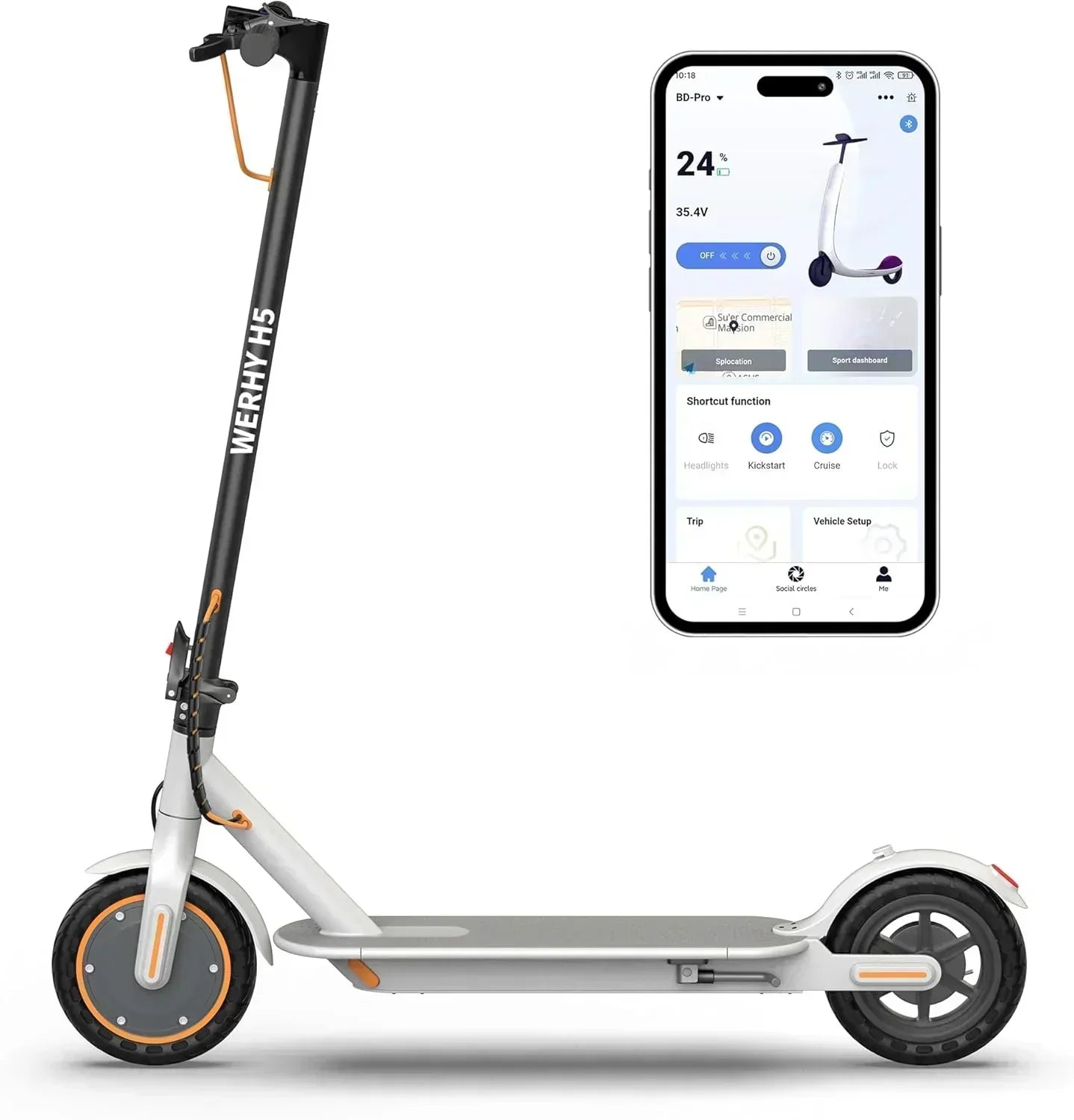 Electric Scooter 350W/500W Motor Top Speed 19/22 mph Max 16/23/28Miles Ranges Foldable E Scooter wourant