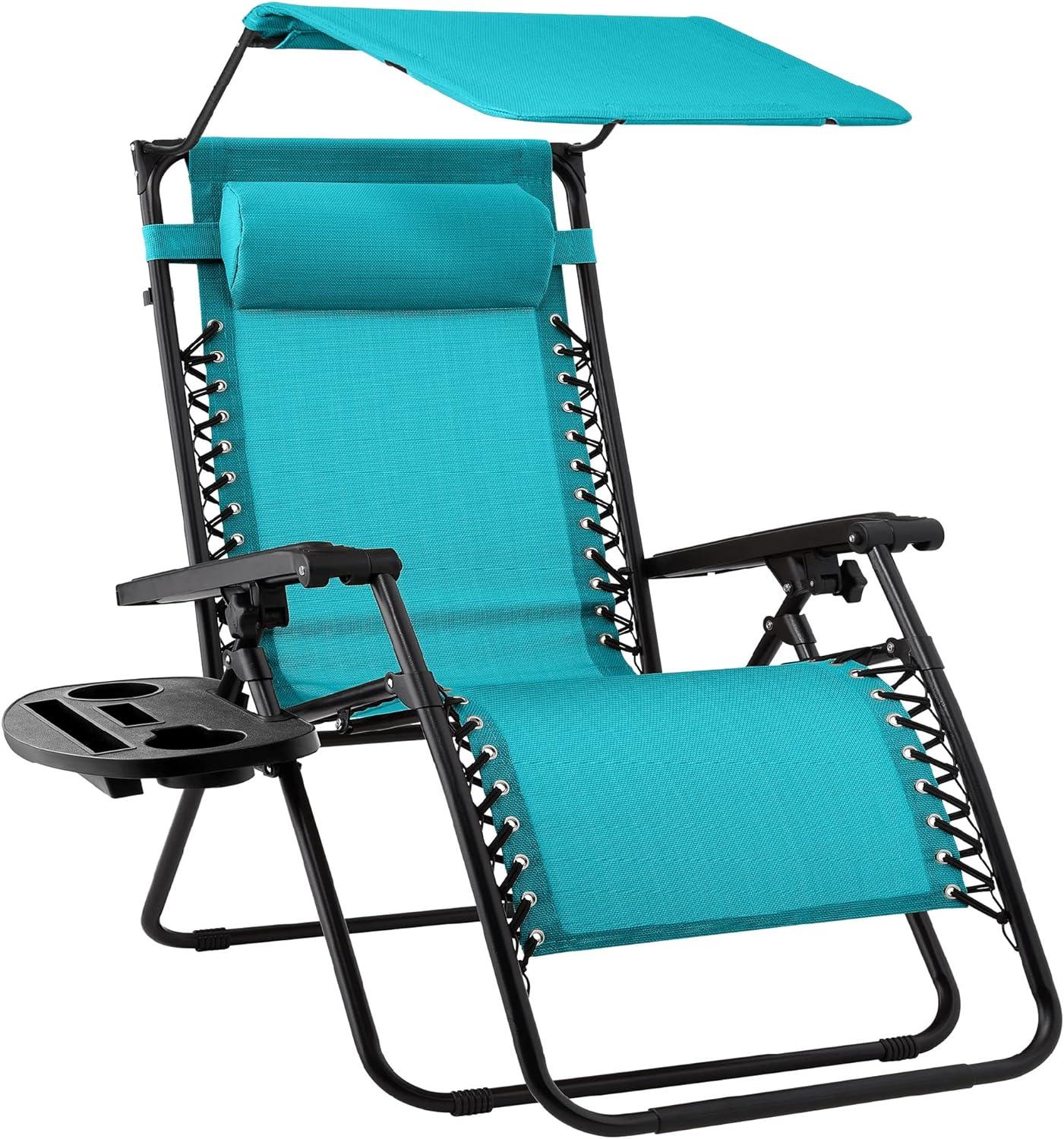 Best Choice Products Folding Zero Gravity Recliner Patio Lounge Chair Adjustable Canopy Shade wourant