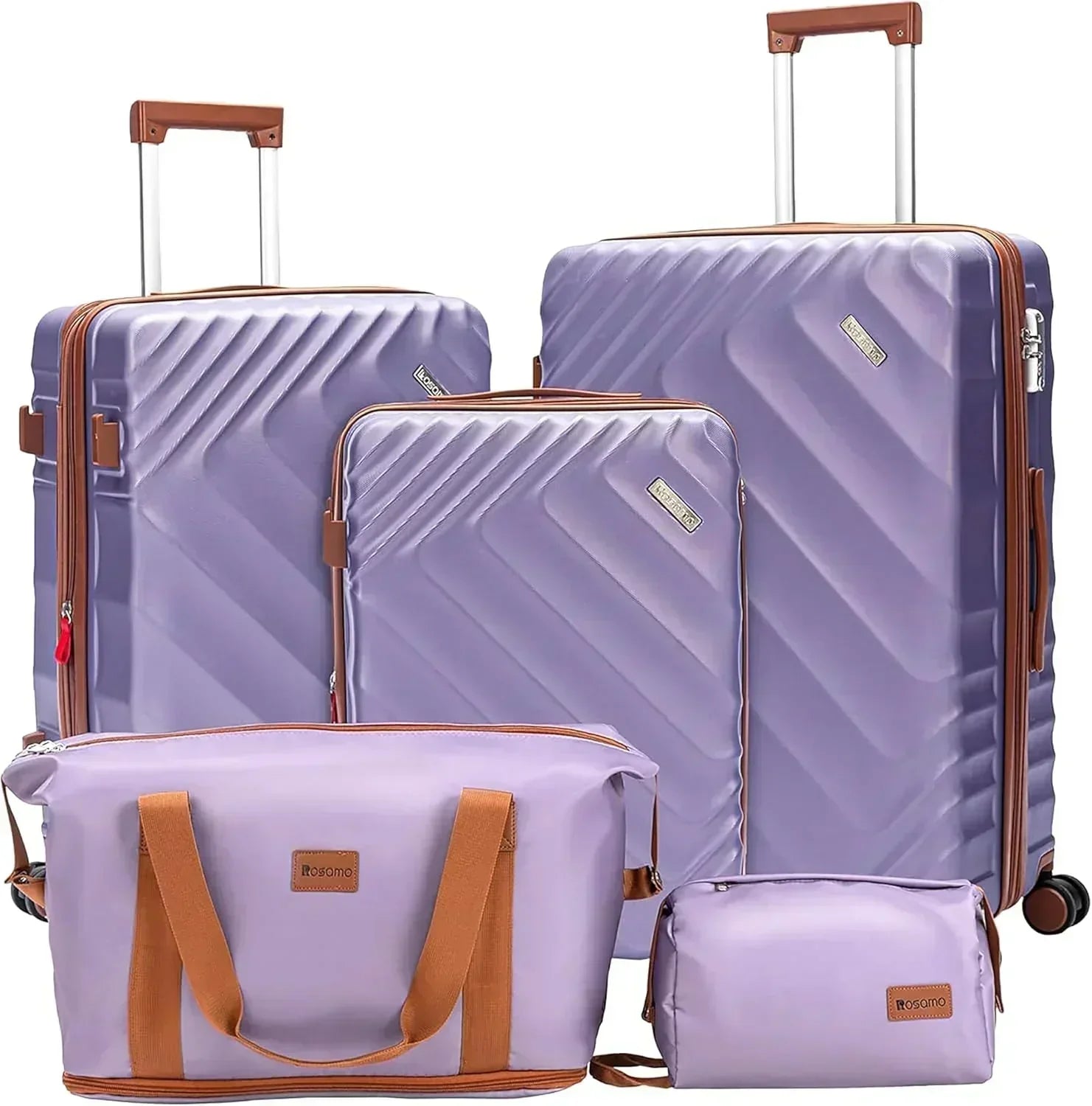 5 piece luggage set expandable suitcase 22x14x9 aviation certified durable waterproof travel set wourant