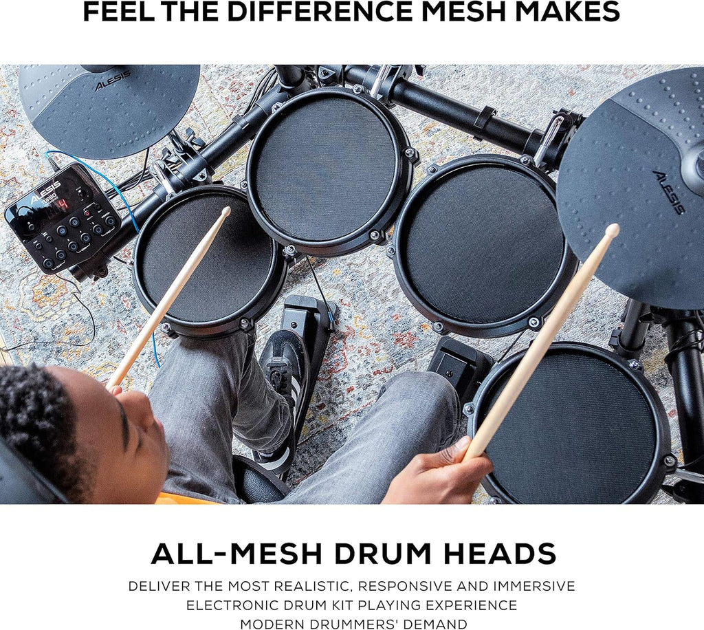Alesis Turbo Mesh Kit - Electric Drum Set with Over 100 Sounds Mesh Drum Pad wourant