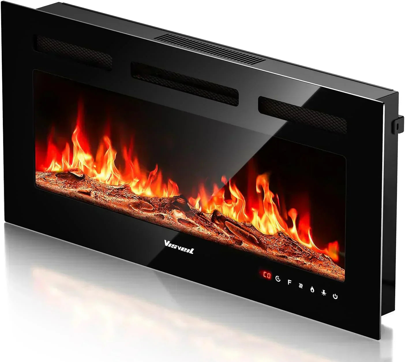 Electric Fireplace 60Inch Wall Mounted Electric Fireplace Heater with Timer Inserts TV Stand wourant