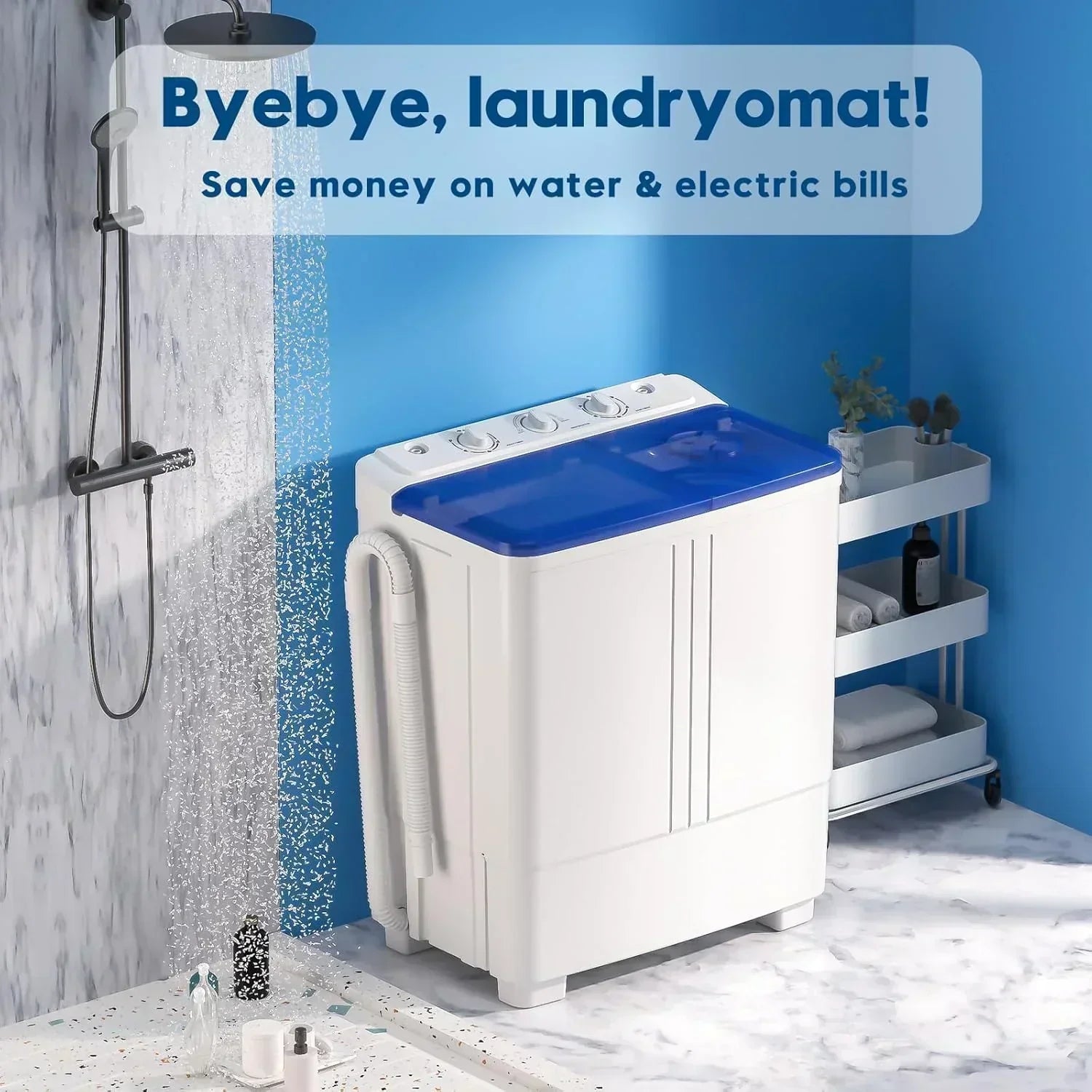 Auertech Portable Washing Machine 28lb Twin Tub Washing Machine Compact Washing Machine wourant