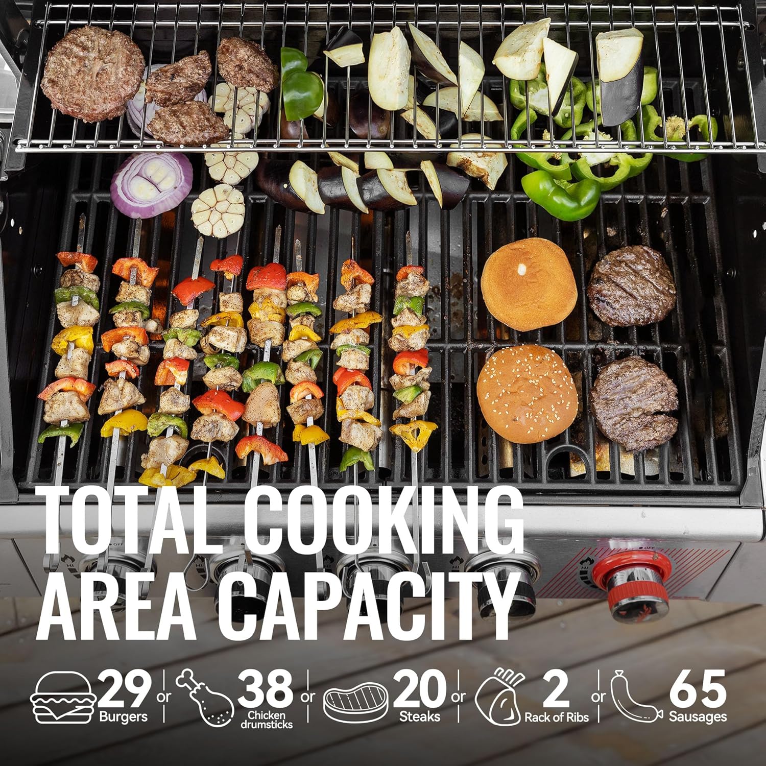 Royal Gourmet GA5401T 5-Burner Propane Gas Grill Sear Burner Side Burner Stainless Steel BBQ Grill wourant