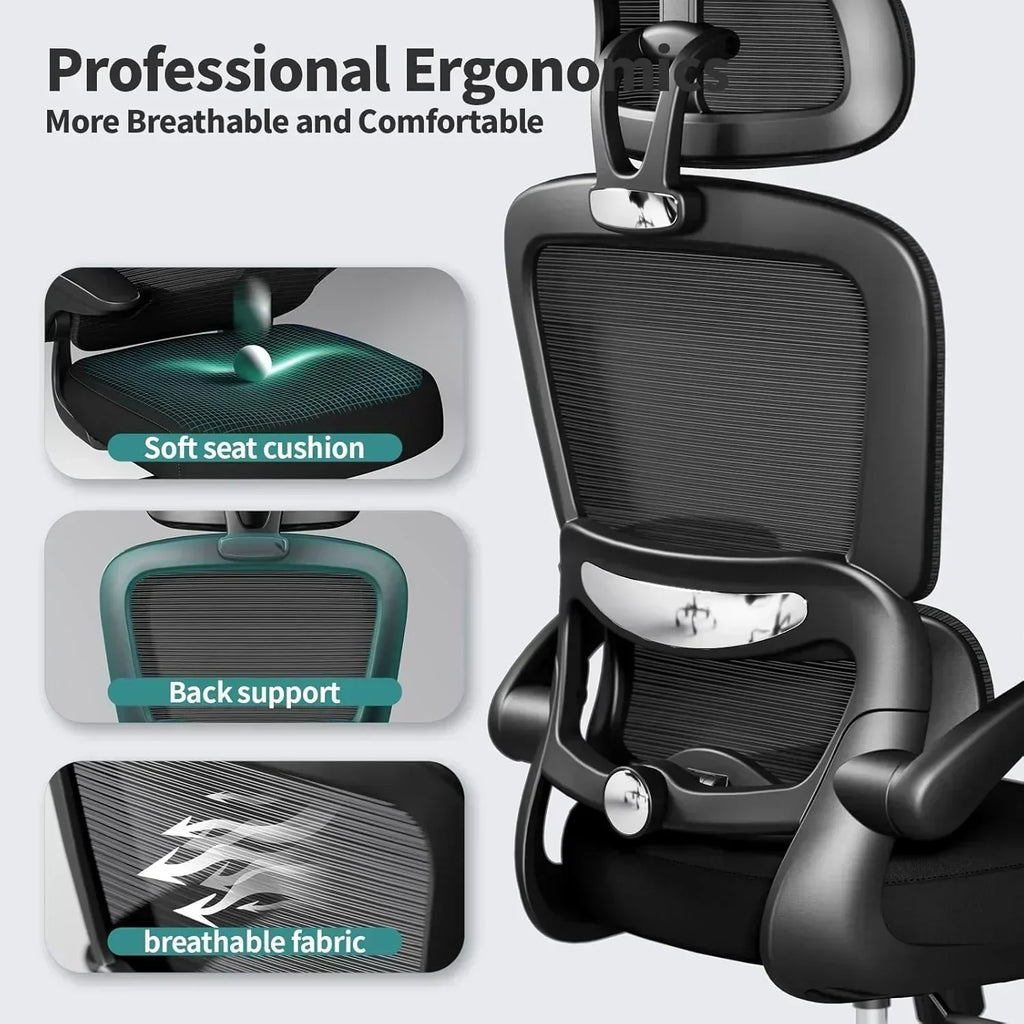 TRALT Office Chair Ergonomic Desk Chair 330 lbs Home Gaming Chair with Wheels wourant