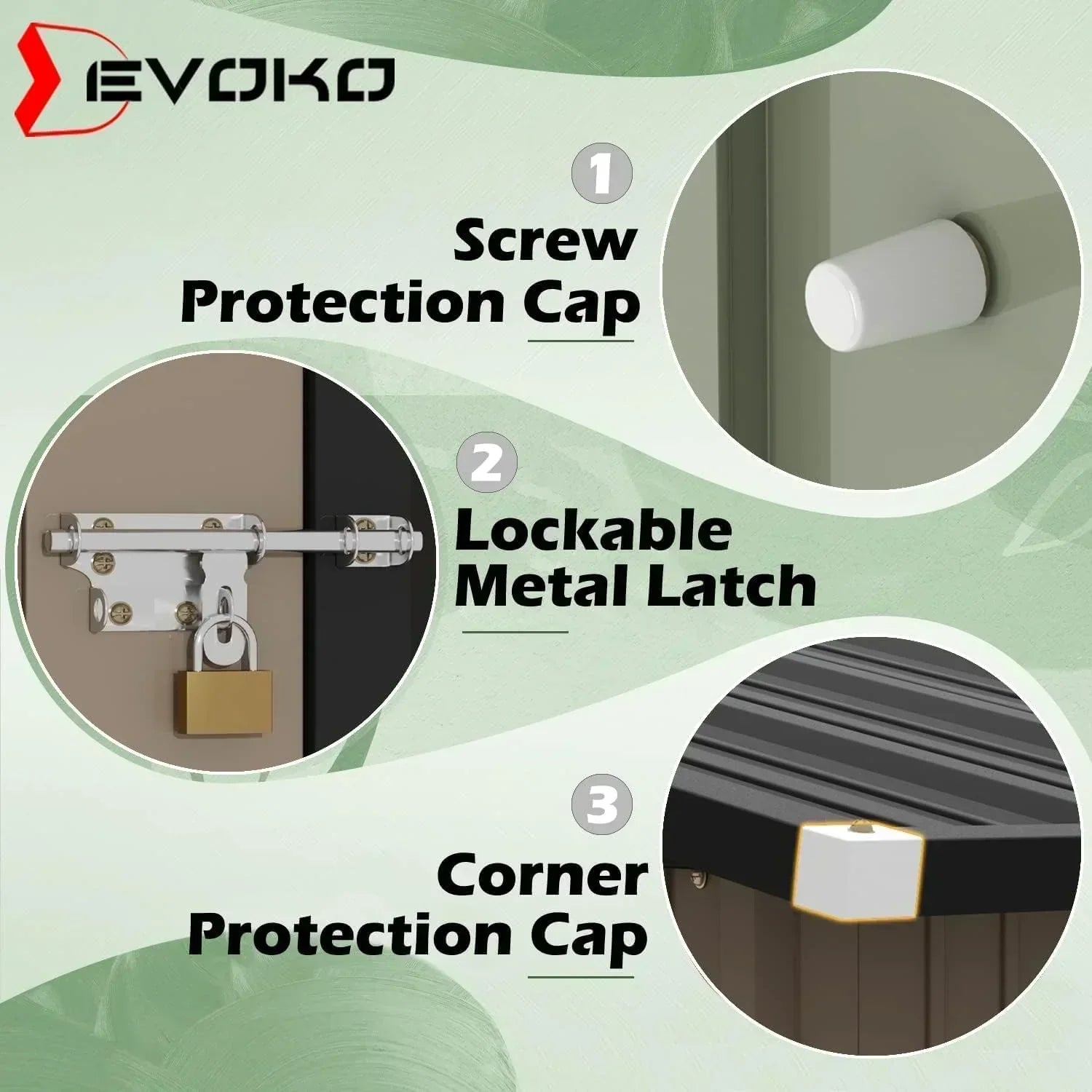 Devoko Outdoor Storage Shed Lockable Metal Garden Shed Steel Anti-Corrosion Storage House wourant