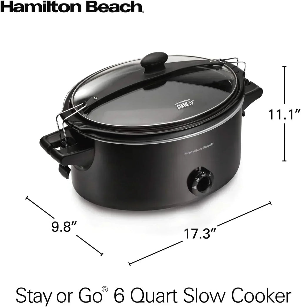 Slow Cooker Extra Large 10 Quart Stay or Go Portable With Lid Lock wourant