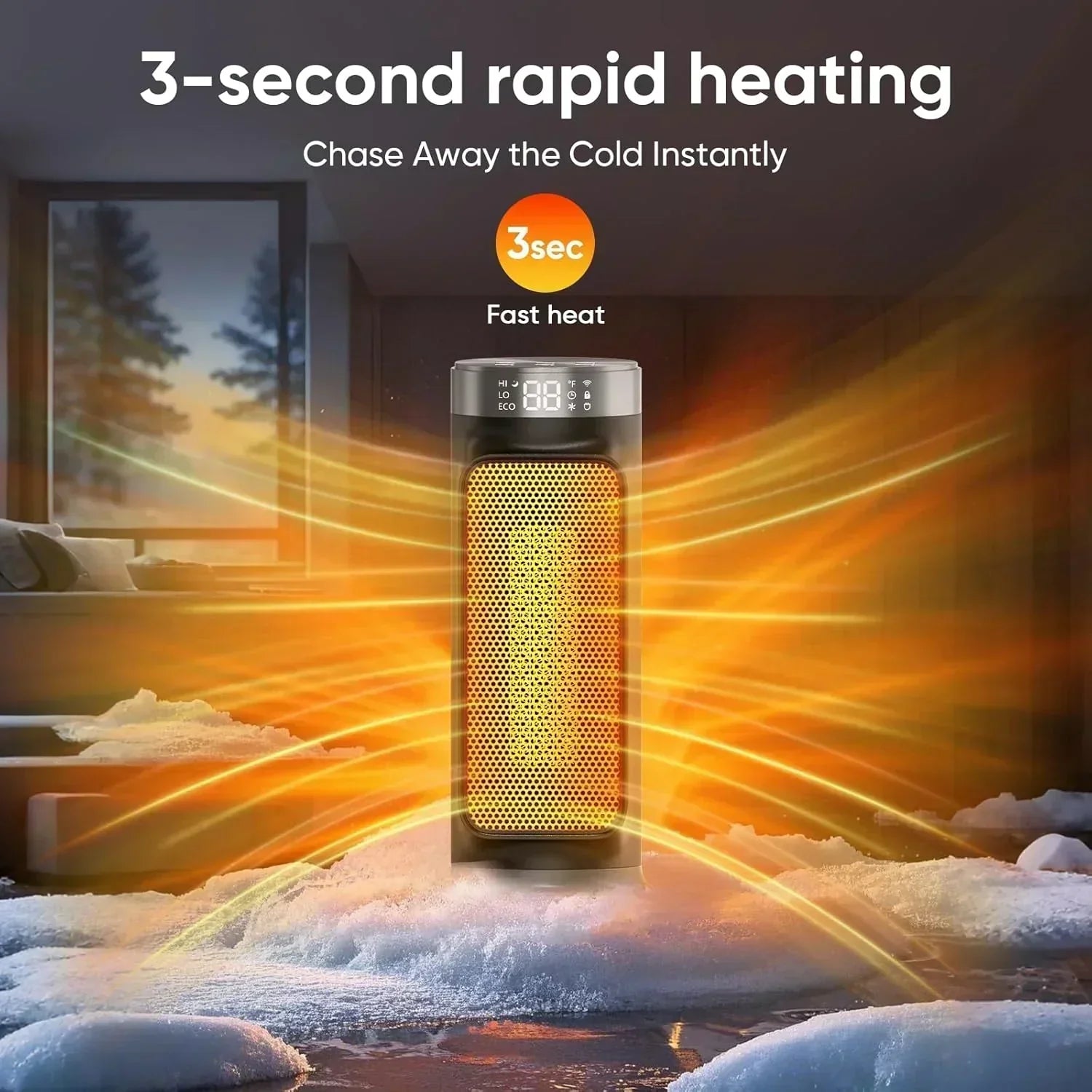 1500W Indoor Space Heater Smart PTC Electric Heater with Wifi App and Remote Control Overheat wourant