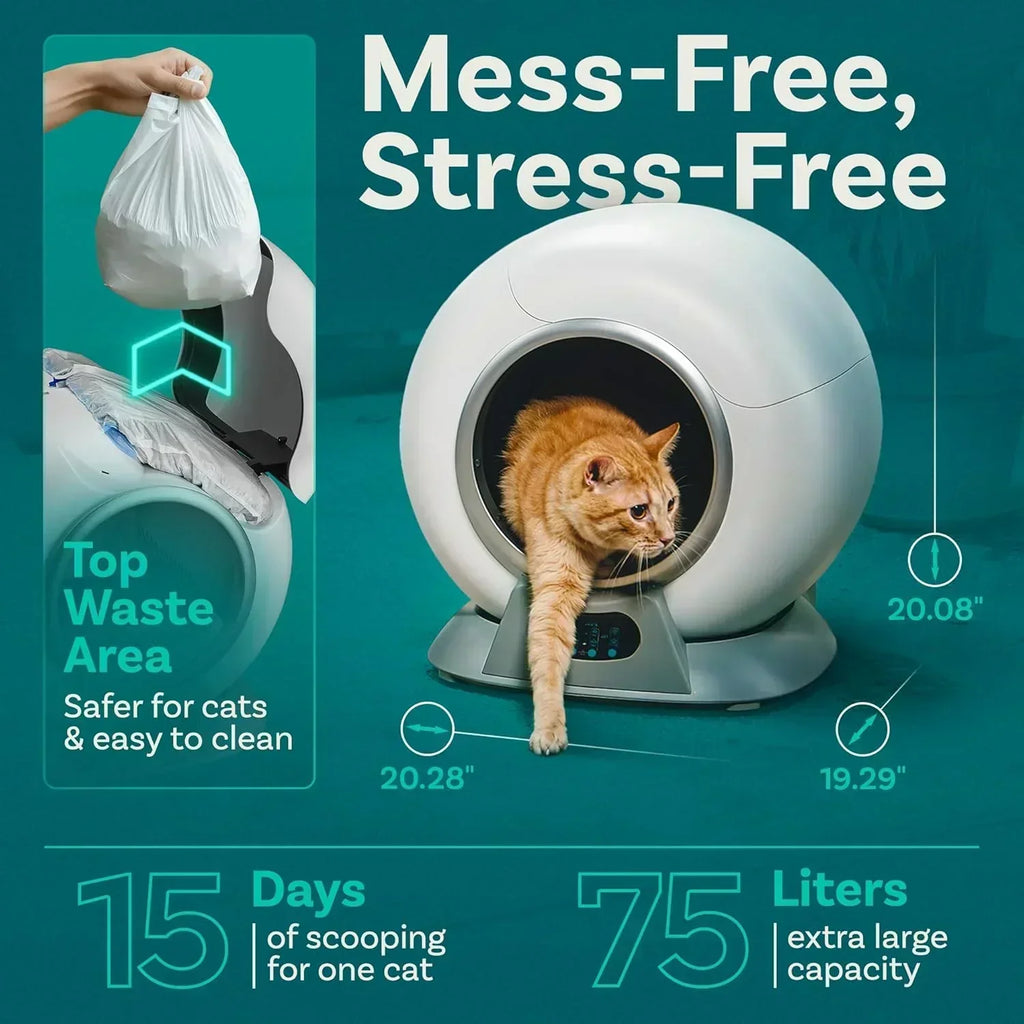 Self Cleaning Litter Box with Auto Safety Sensors Automatic Cat Litter Box Self-Cleaning wourant