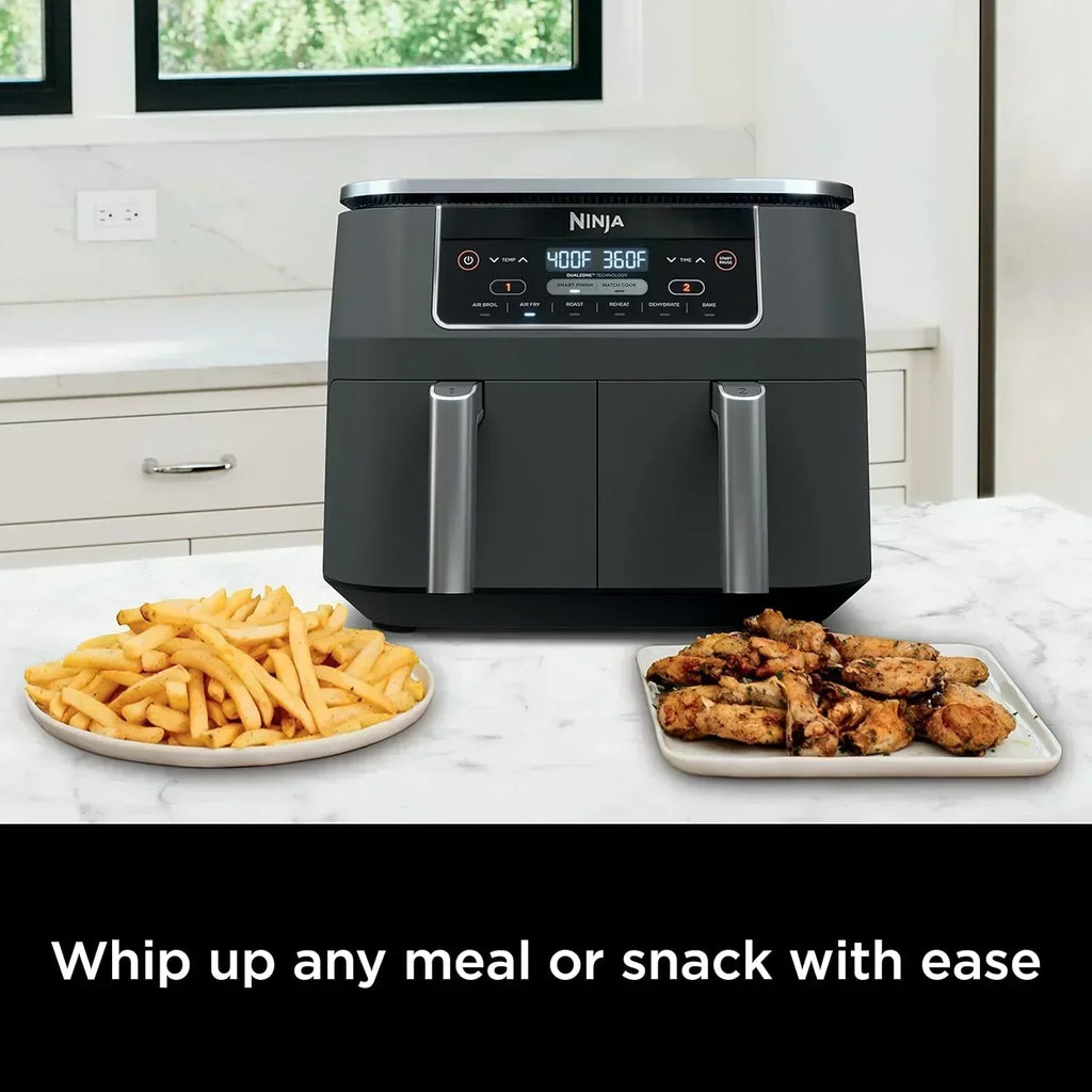 Ninja Foodi 6-in-1 FlexBasket Air Fryer with 7 QT MegaZone Basket Divider for Large Proteins wourant