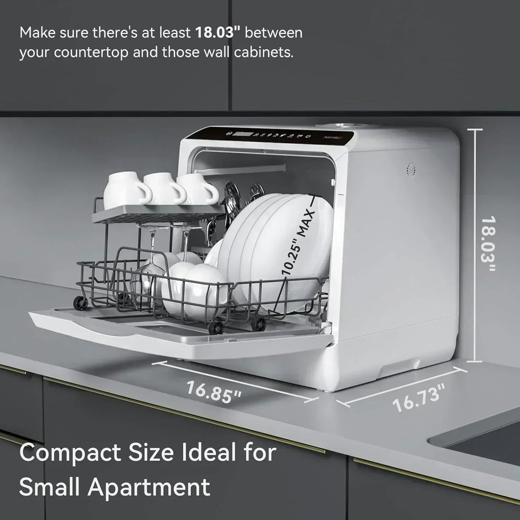Hermitlux tabletop dishwasher 7 wash programs portable mini dishwasher wourant