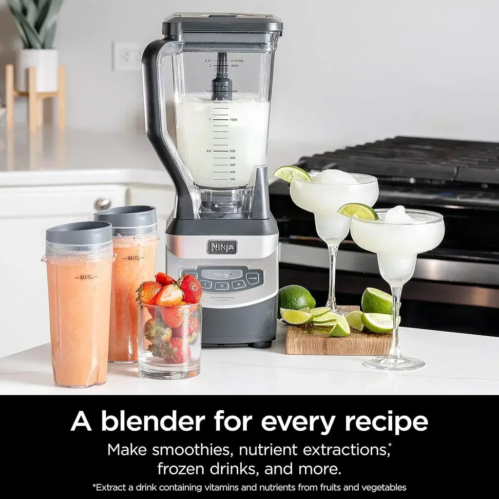 Ninja BL660 Professional Compact Smoothie and Food Processor Blender 1100W 3 Functions wourant