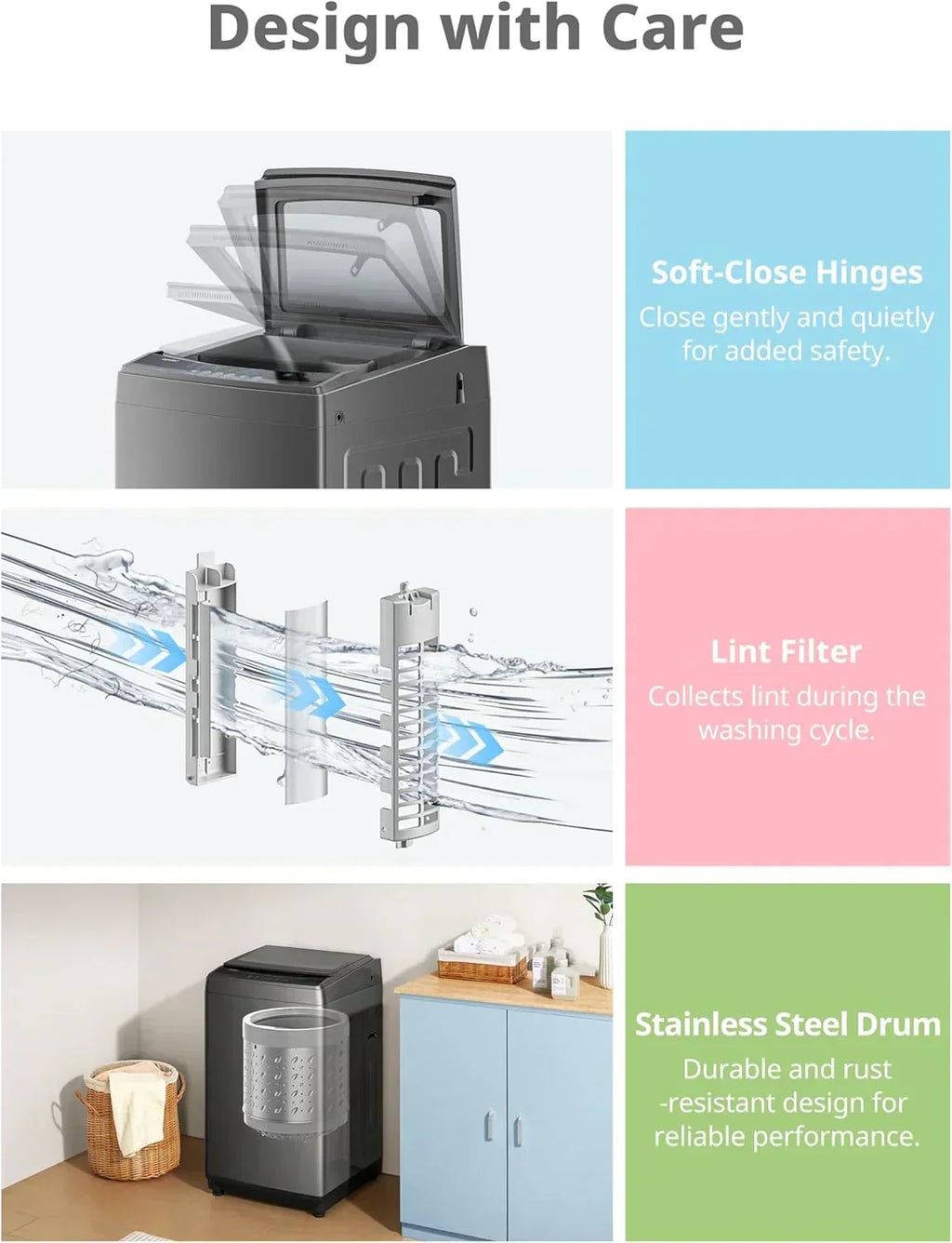 Comfee Portable Washing Machine 0.9 Cubic Foot with LED Display and Built-in Drum wourant