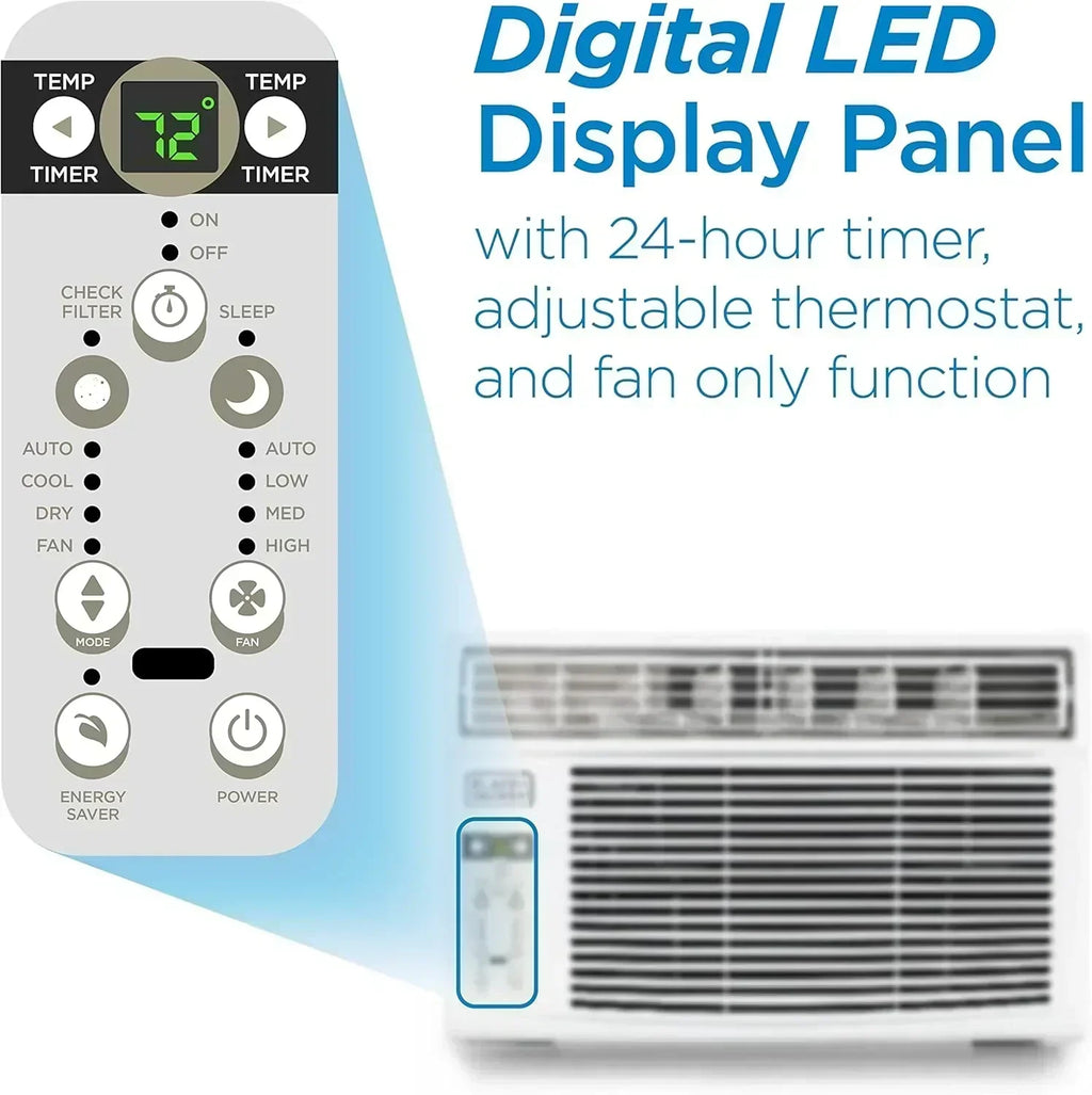 BLACK+DECKER Window Air Conditioner 5000 BTU Cools Up to 150 Square Feet AC Mechanical Controls wourant