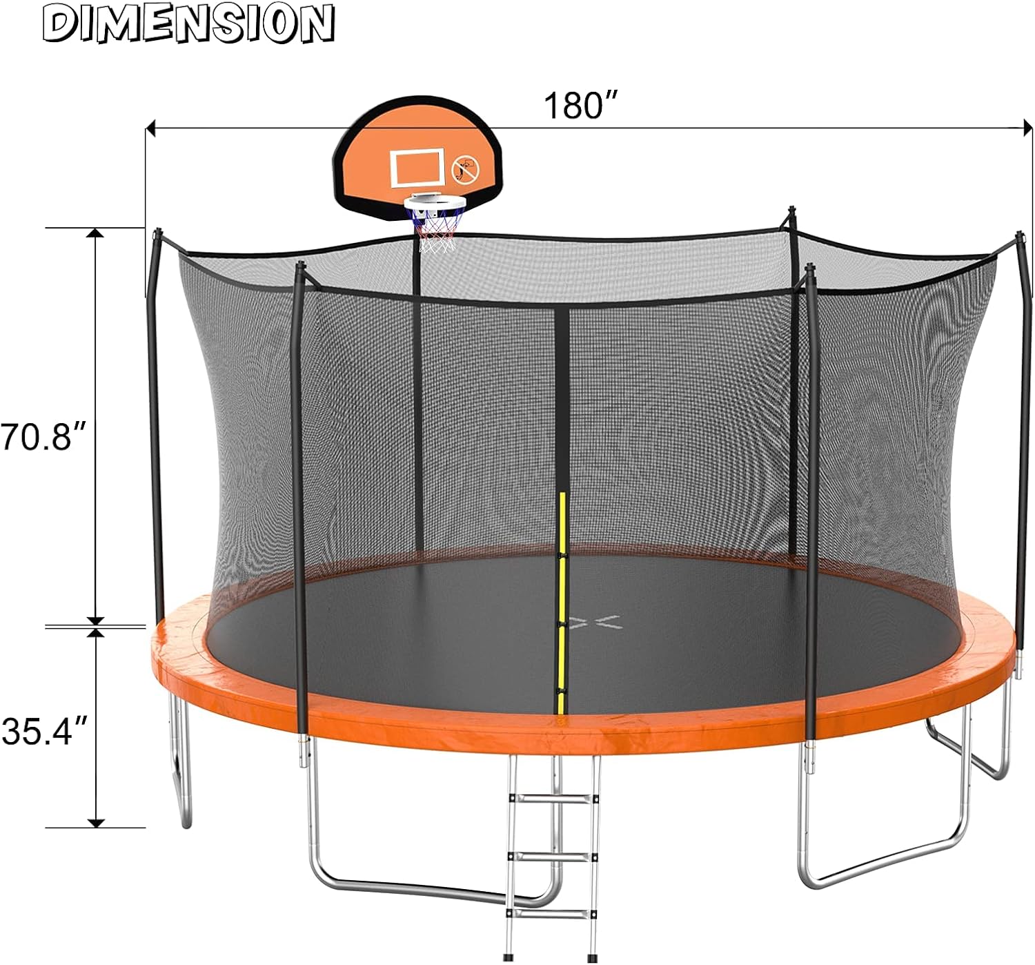 AOTOB 8FT 10FT 12FT 14 FT 15FT Trampoline with Safety Enclosure Net Outdoor Trampoline wourant
