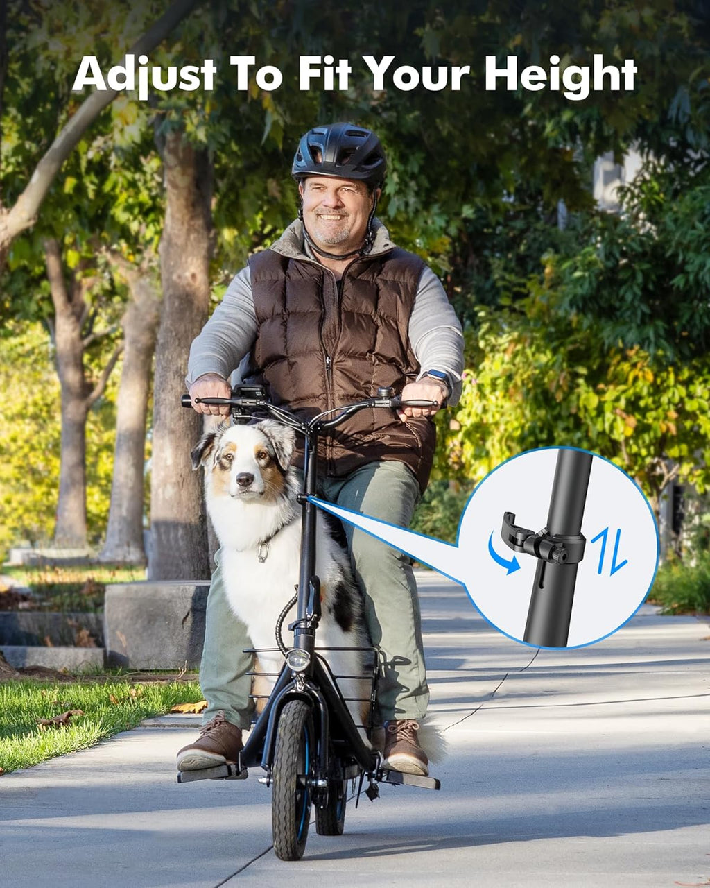 Gyroor Adult Electric Scooter with Large Center Basket 20 Mile Range Foldable and Seat wourant