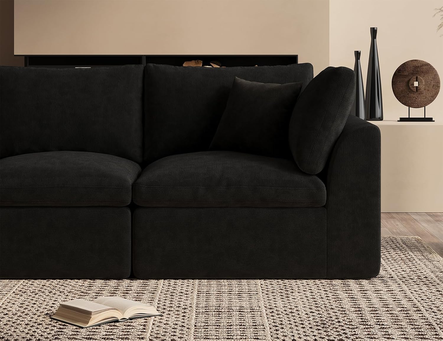 110 inch cloud sectional sofa for living room convertible L-shaped sofa 3 seater sectional sofa wourant