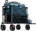 400L Large Capacity Folding Double Decker Cart with Brakes 54 Inch Extra Long Extended Cart wourant