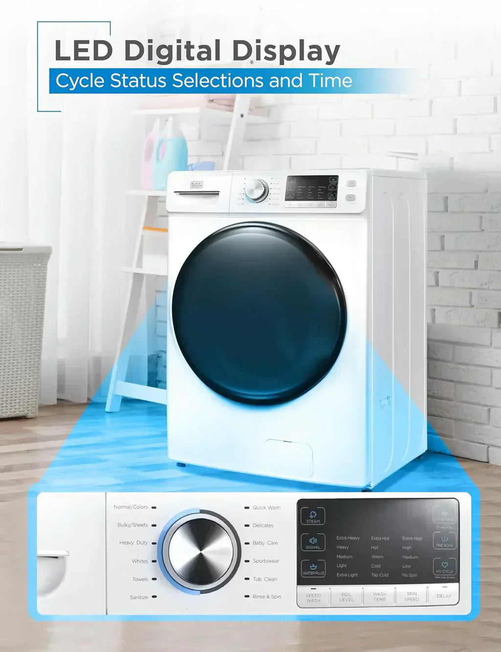 Portable Washer 6.6 lb. Capacity Washing Machine for Homes & Apartments 5 Wash Cycles wourant