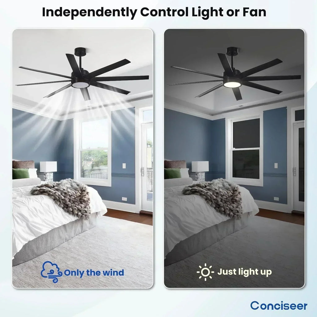 Modern ceiling fan 72 inch bedroom living room library cafe outdoor/industrial wourant