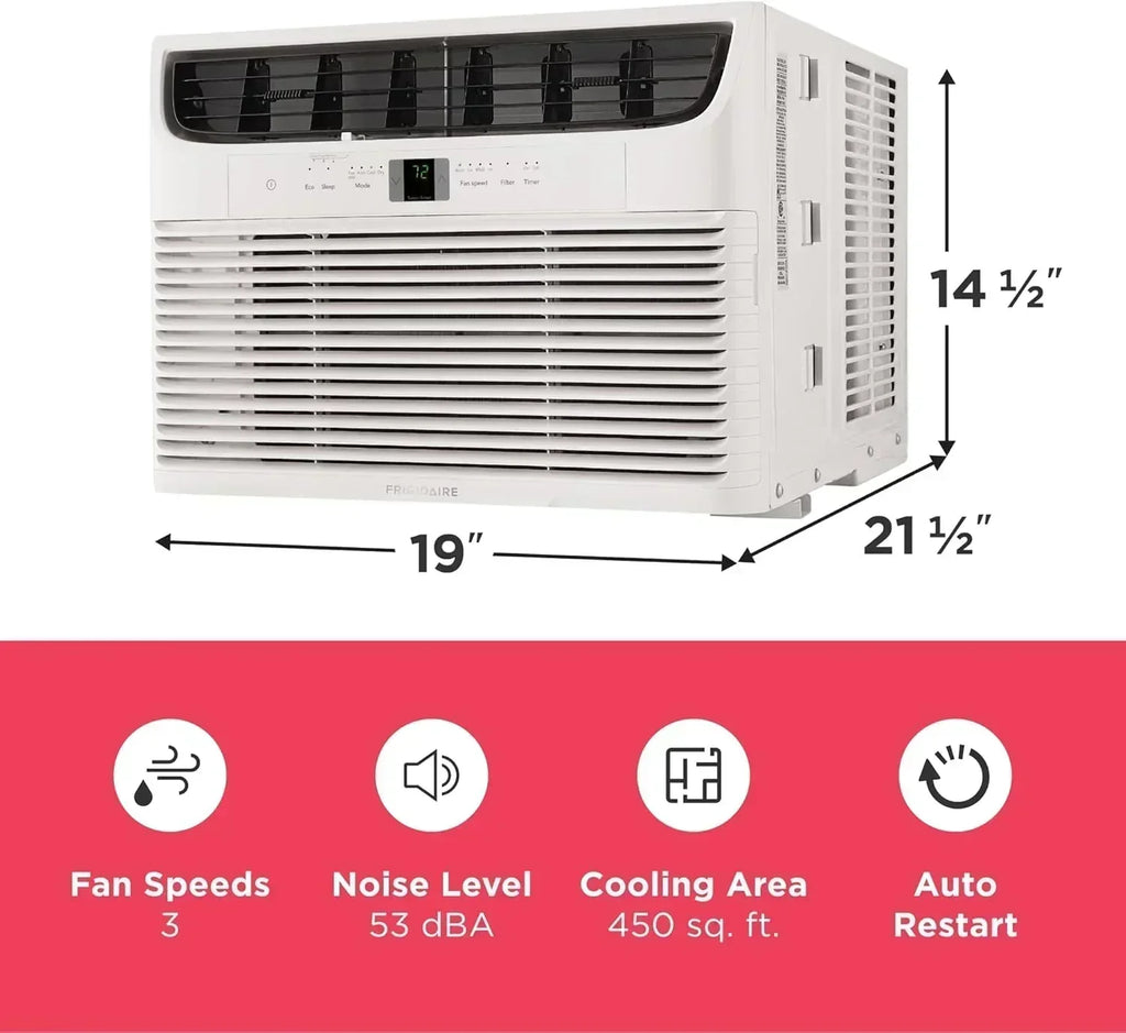 Frigidaire 5,000 BTU Window Air Conditioner Remote Control Cools Up to 150 Sq. Ft. Quiet Operation wourant