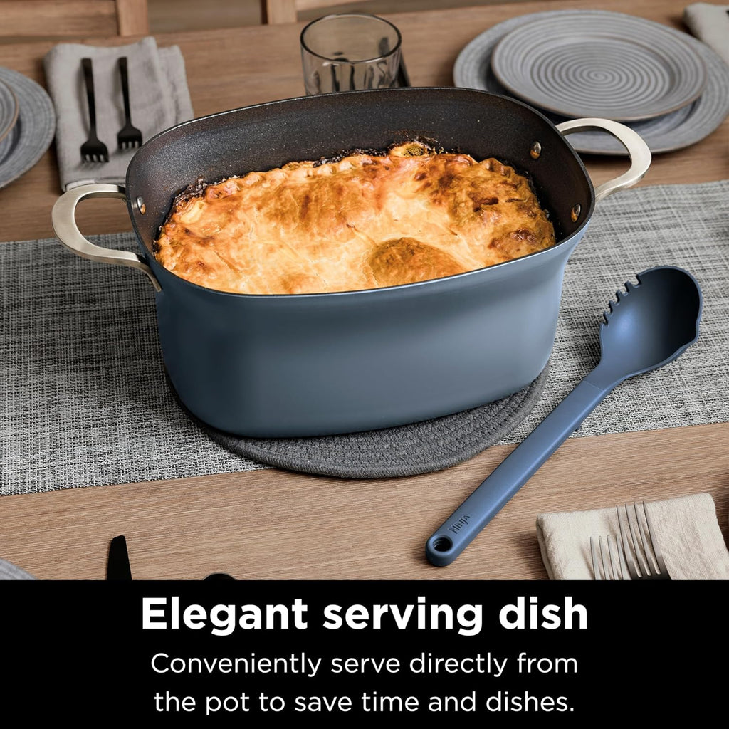 Ninja Slow Cooker 8.5 Quart Multi Cooker with Dutch oven steamer glass lid with integrated spoon wourant