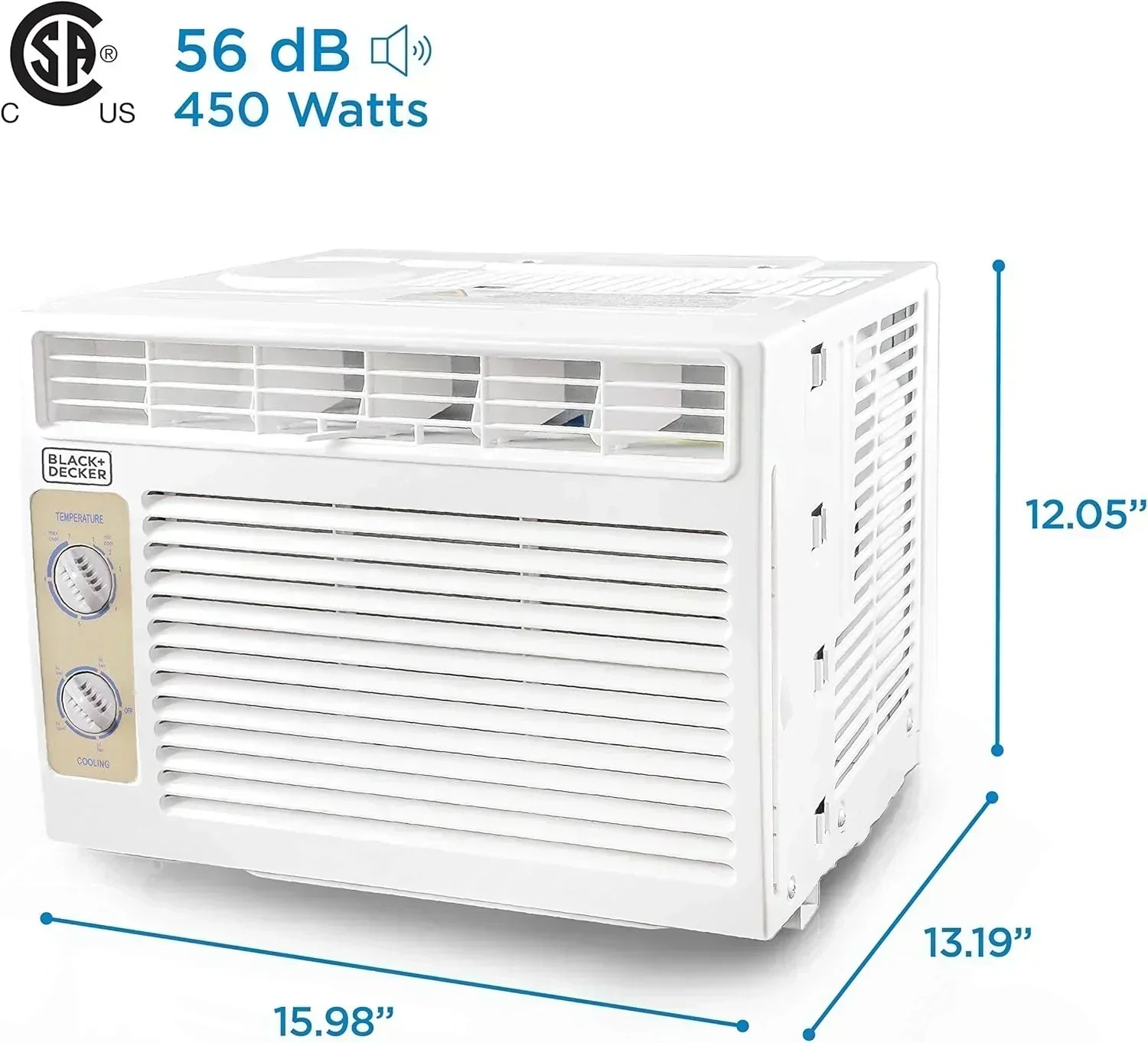 BLACK+DECKER Window Air Conditioner 5000 BTU Cools Up to 150 Square Feet AC Mechanical Controls wourant
