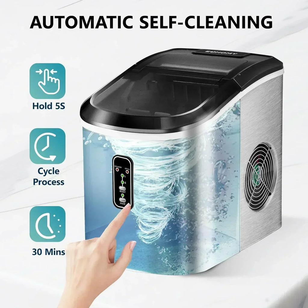 EUHOMY Nugget Ice Maker Countertop with Handle Ready 34lbs Per Day Removable Top Cover wourant