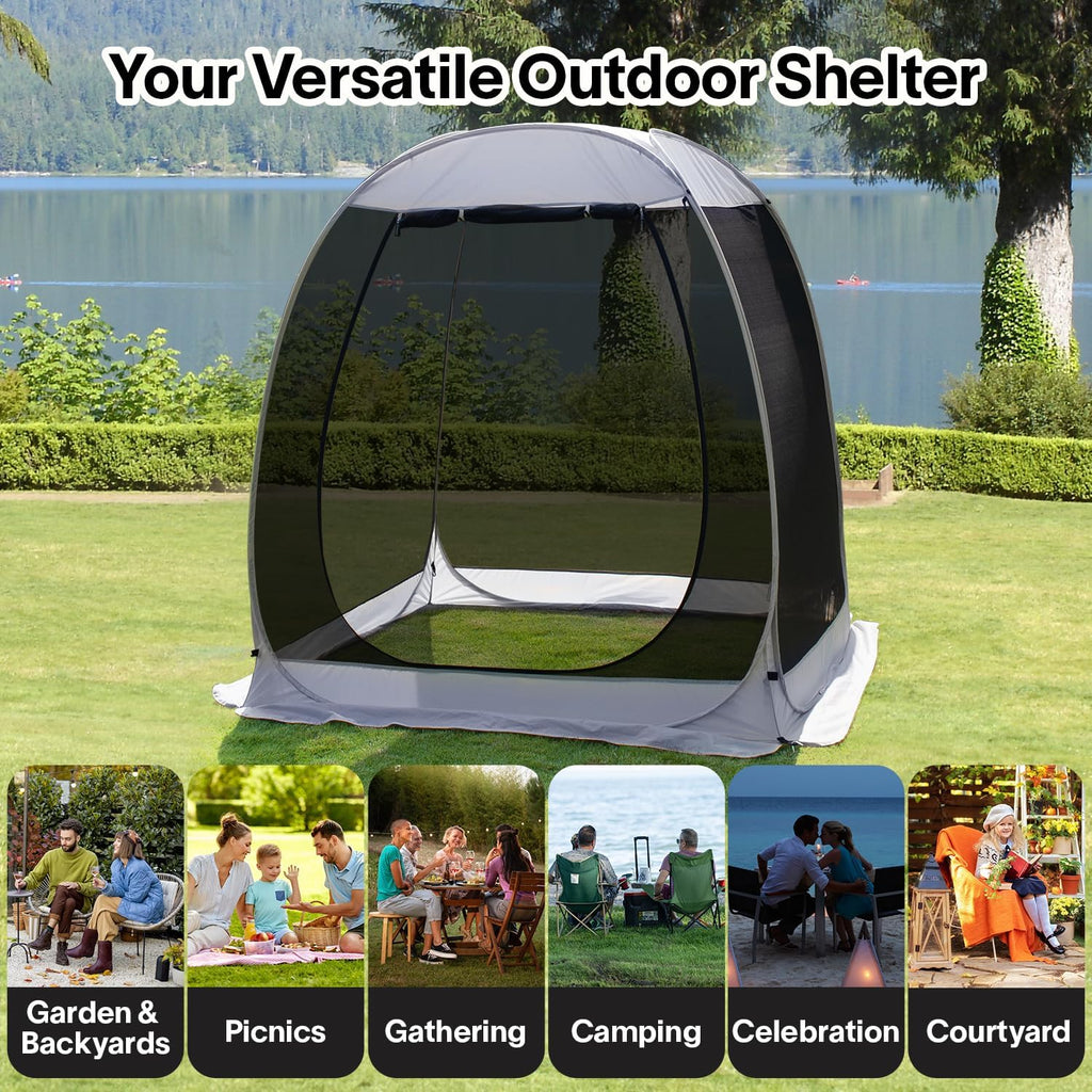 Screen gazebo sleeps 6-10-15 people Igloo-style canopy tent mosquito net on the sides Perfect wourant