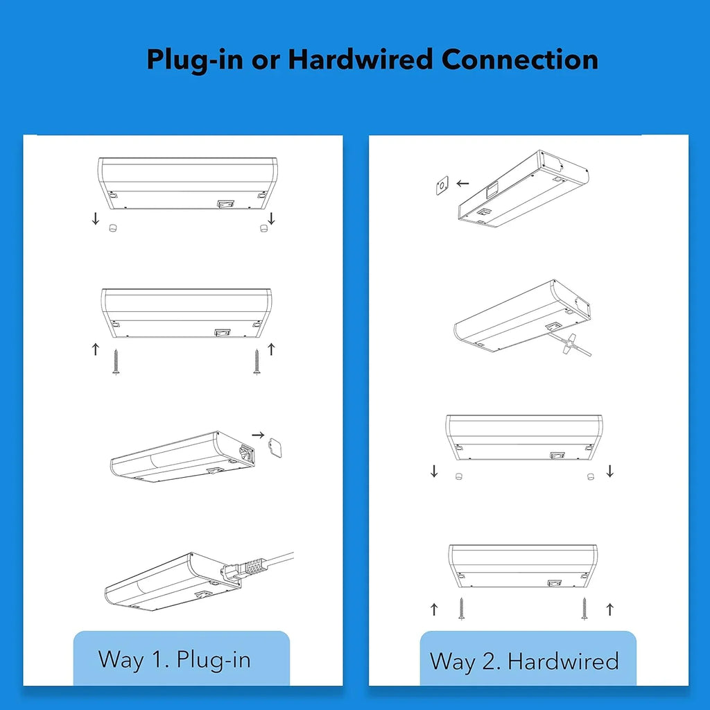 Smart under-cabinet lighting strip white and color-changing dimmable wourant