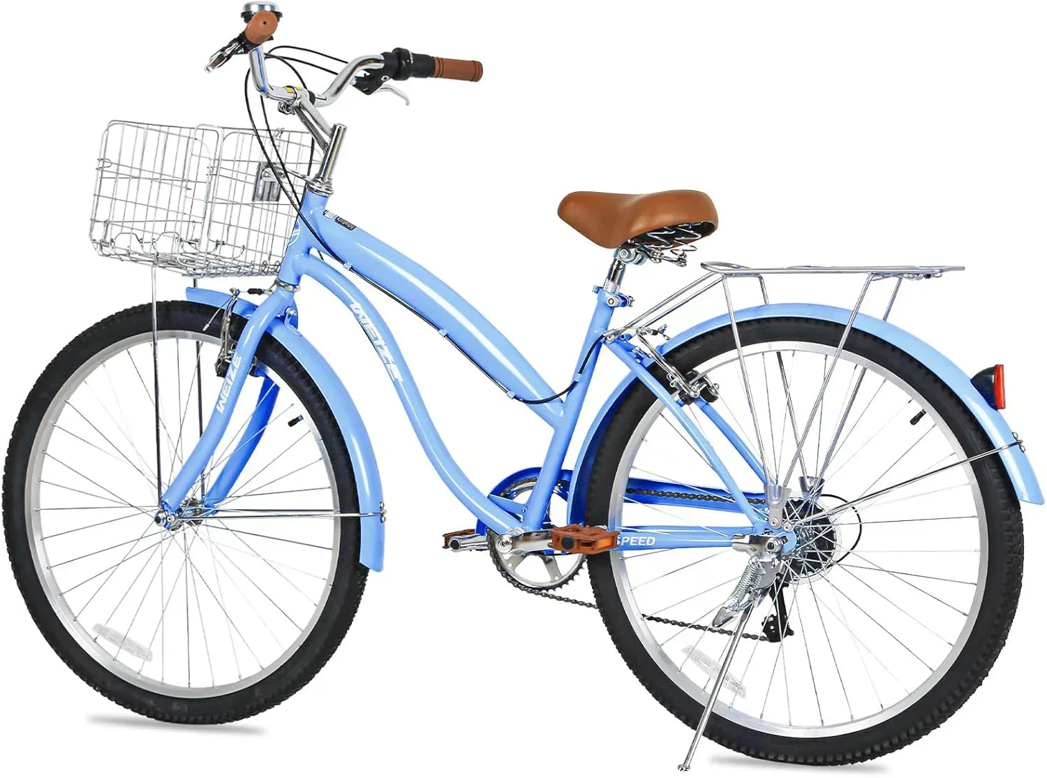 WEIZE Beach Cruiser Bike 26 inch Commuter Bicycle for Adult Men and Women 7-Speed/High-Carbon wourant