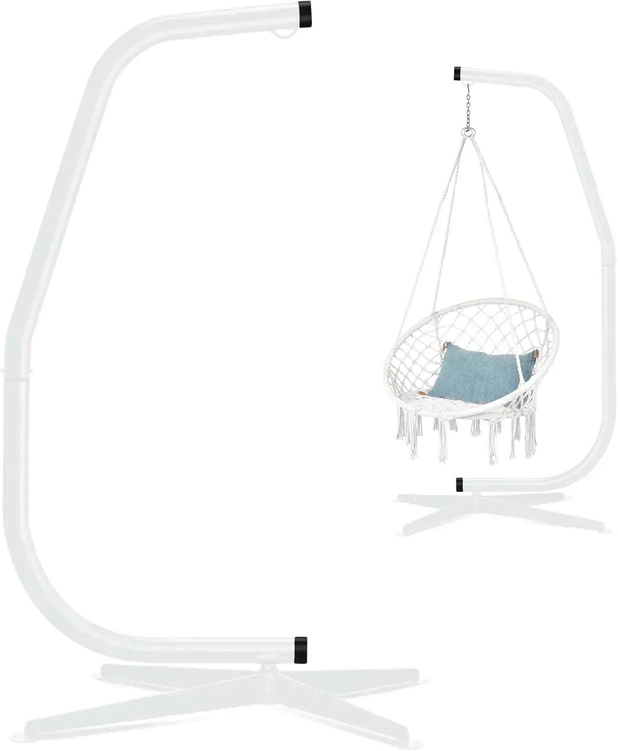 Best Choice Products Metal Hanging Hammock C-Stand for Chair Weather Resistant Finish wourant