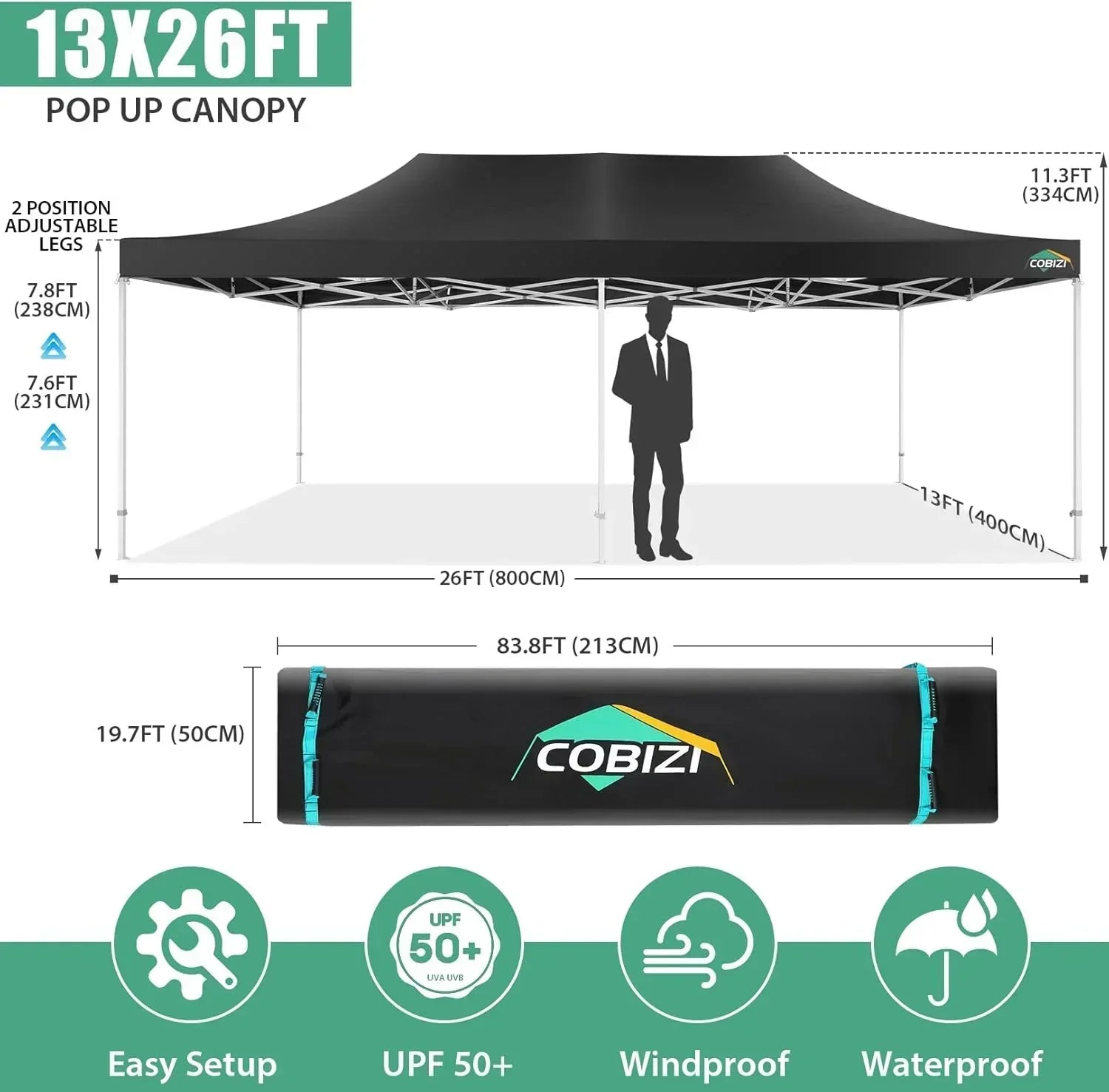 COBIZI 10x20 Heavy Duty Pop up Canopy Tent 6 sidewalls Commercial Canopy Wedding Party Tents wourant