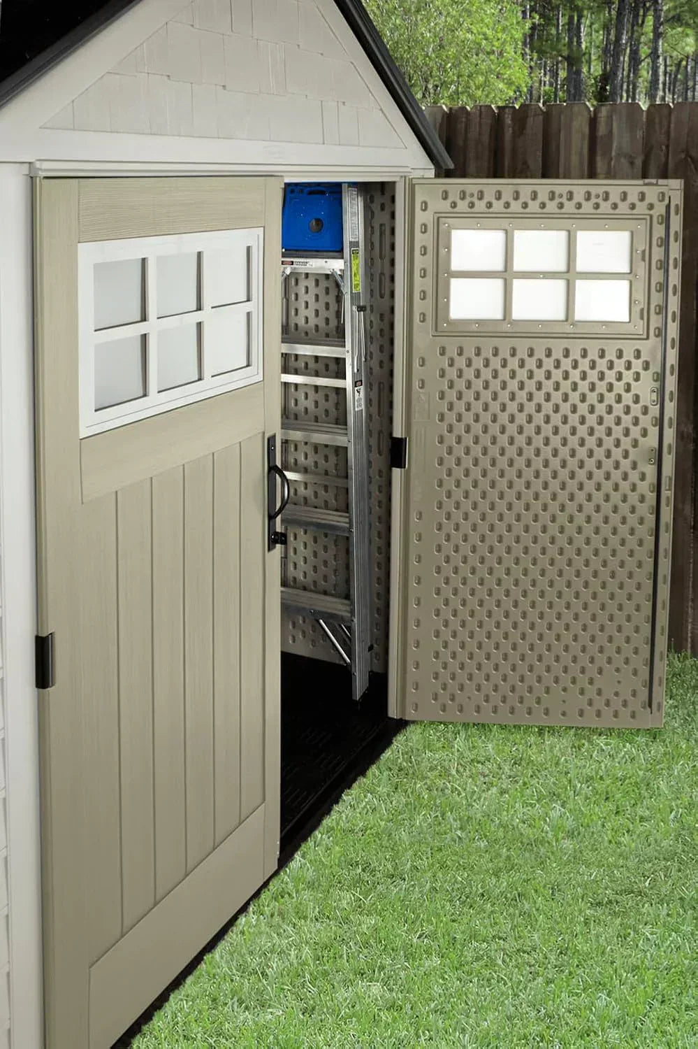 Rubbermaid Resin Outdoor Storage Shed With Floor Weather Resistant Gray Organization for Home wourant