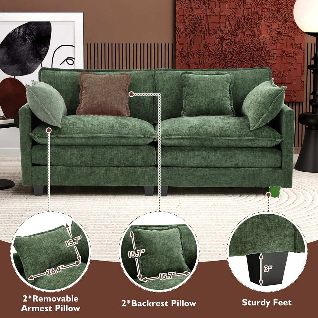 ihanherry 146-inch U-shaped modern sofa modular area cloud sofa wourant