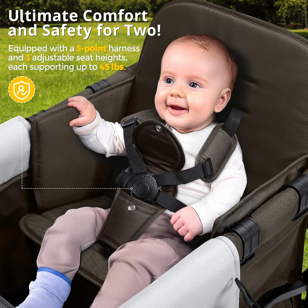 Stroller Wagon for Kids Wagon Stroller Toddlers 2 Seaters All-Terrain Baby Wagon Outdoor wourant