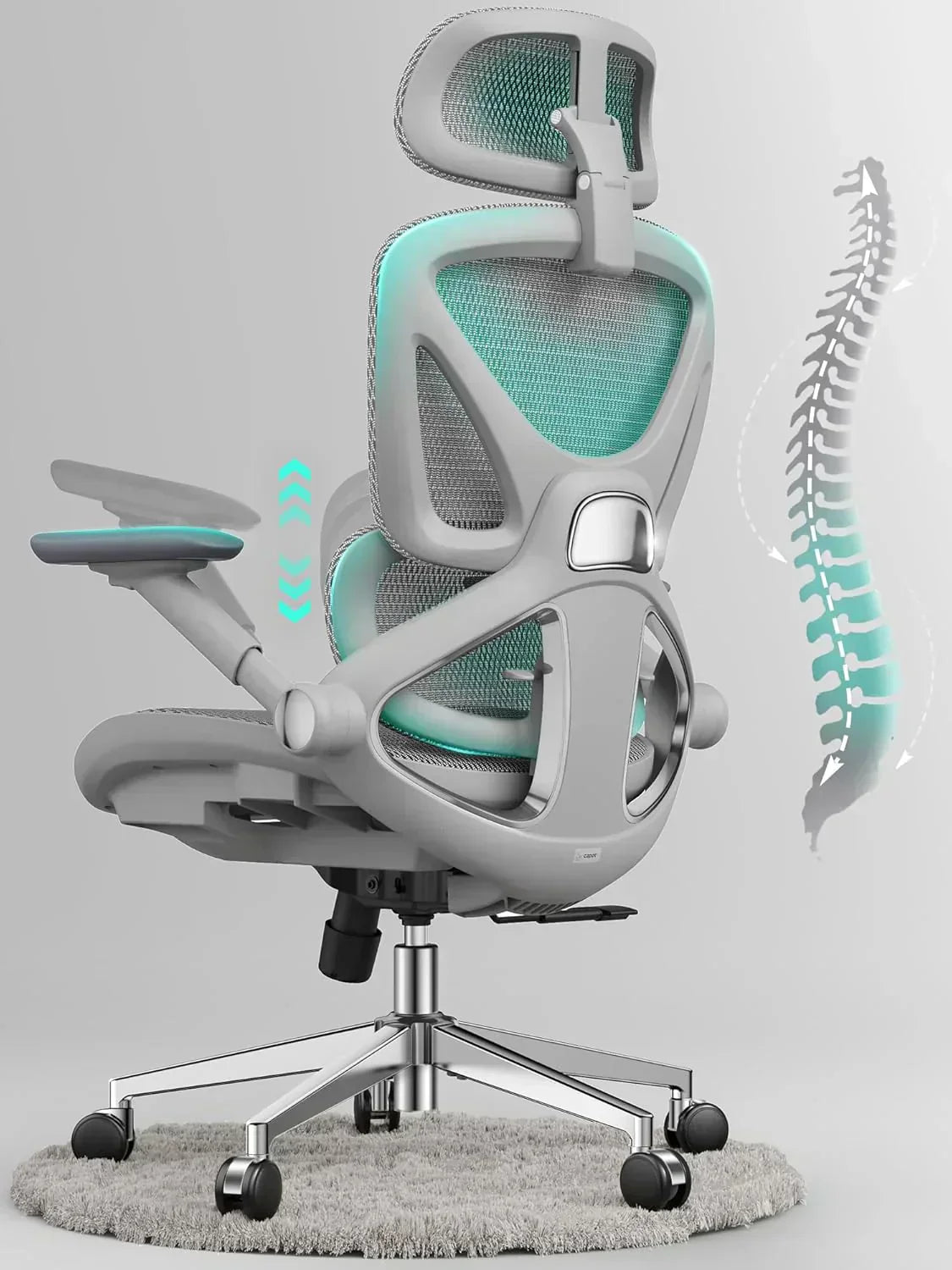 Ergonomic Mesh Office Chair with Adjustable Lumbar High Back Desk Chair 400 lbs wourant