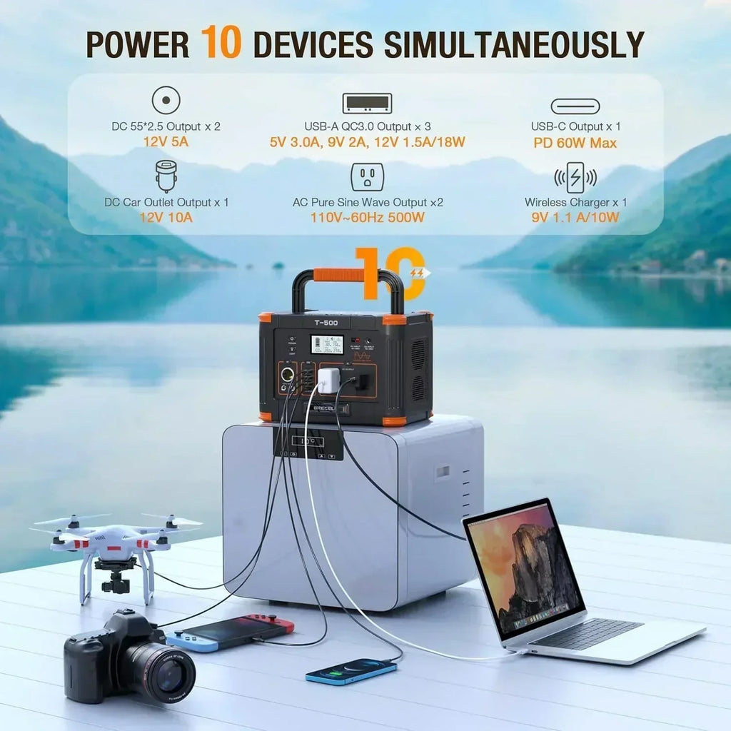Portable Power Station 300W (Peak 600W) 230.88Wh Solar Generator 60W USB-C PD Output wourant