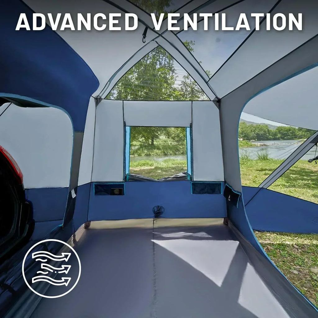 TIMBER RIDGE 5-9 Person SUV Tent with Screen Porch and Awning for Family Camping Weather Resistant wourant