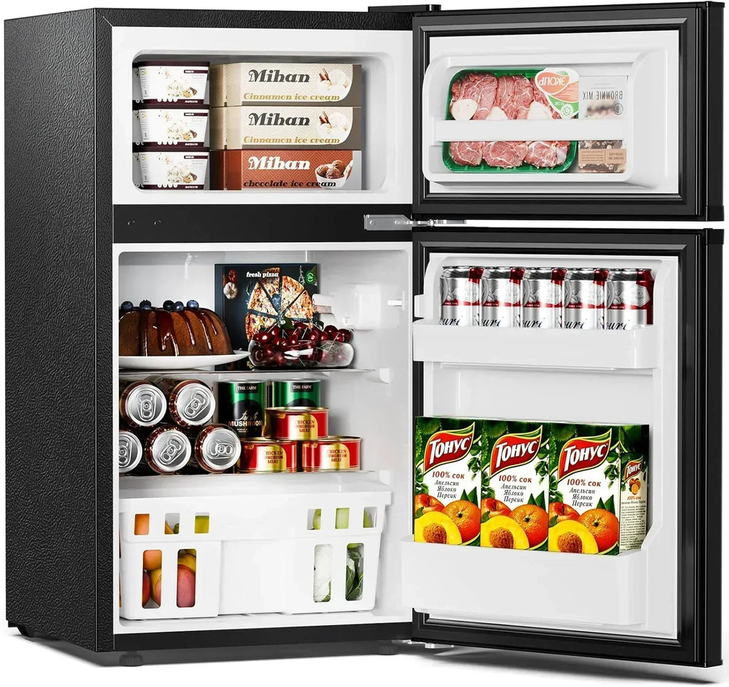 Antarctic Star Compact Mini Refrigerator Separate Freezer Small Fridge Double 2-Door wourant