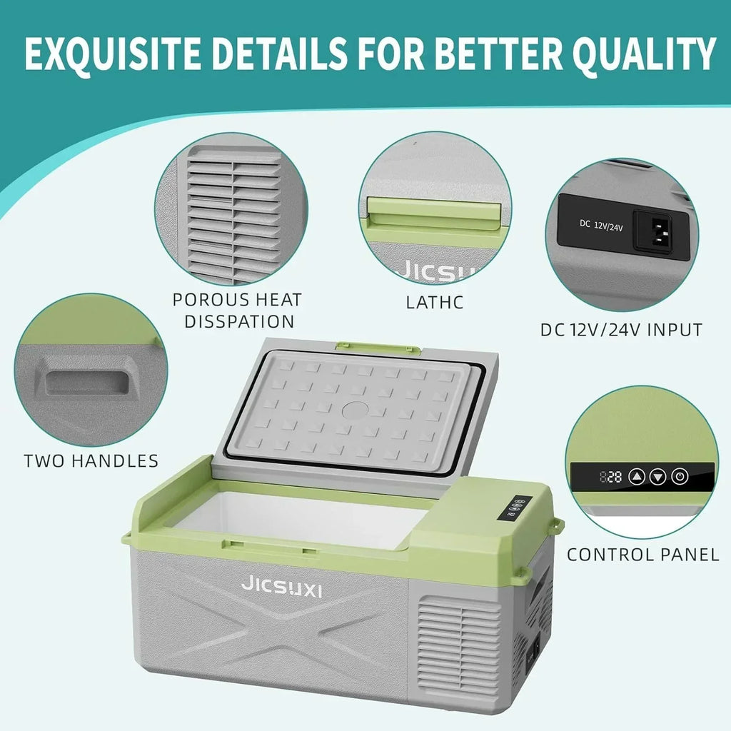 12V Car Refrigerator 17 Quart Portable Freezer 12 Car Fridge -4F~68F Compressor Electric Cooler wourant