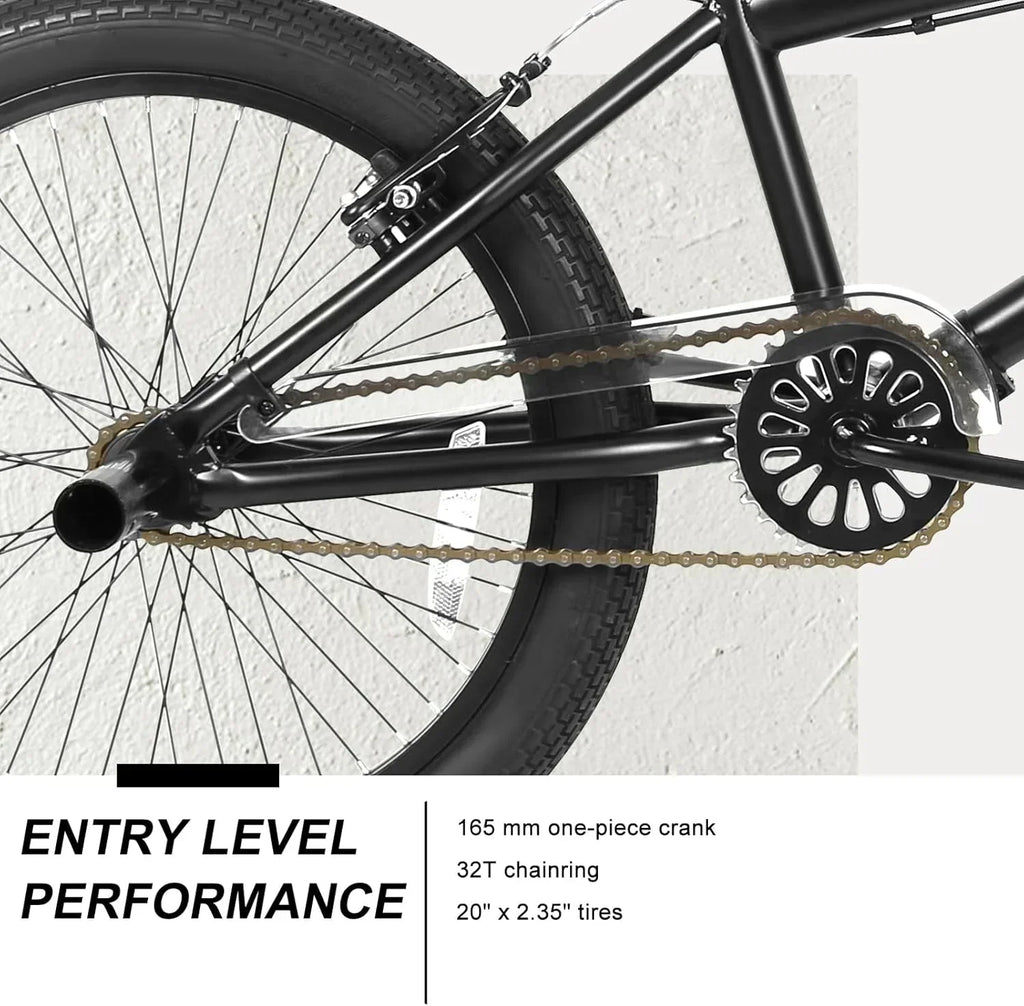 WEIZE Freestyle BMX Bicycle 20 Inch Stunt Bike for Kids and Adults Men and Women High Strength wourant