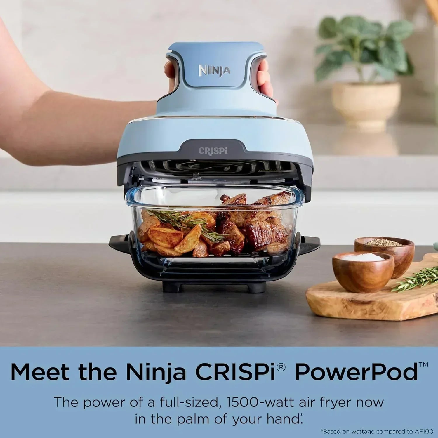 Ninja Crispi 4 in 1 Portable Glass Air Fryer Cooking System 4QT 6 Cup TempWare Glass Containers wourant