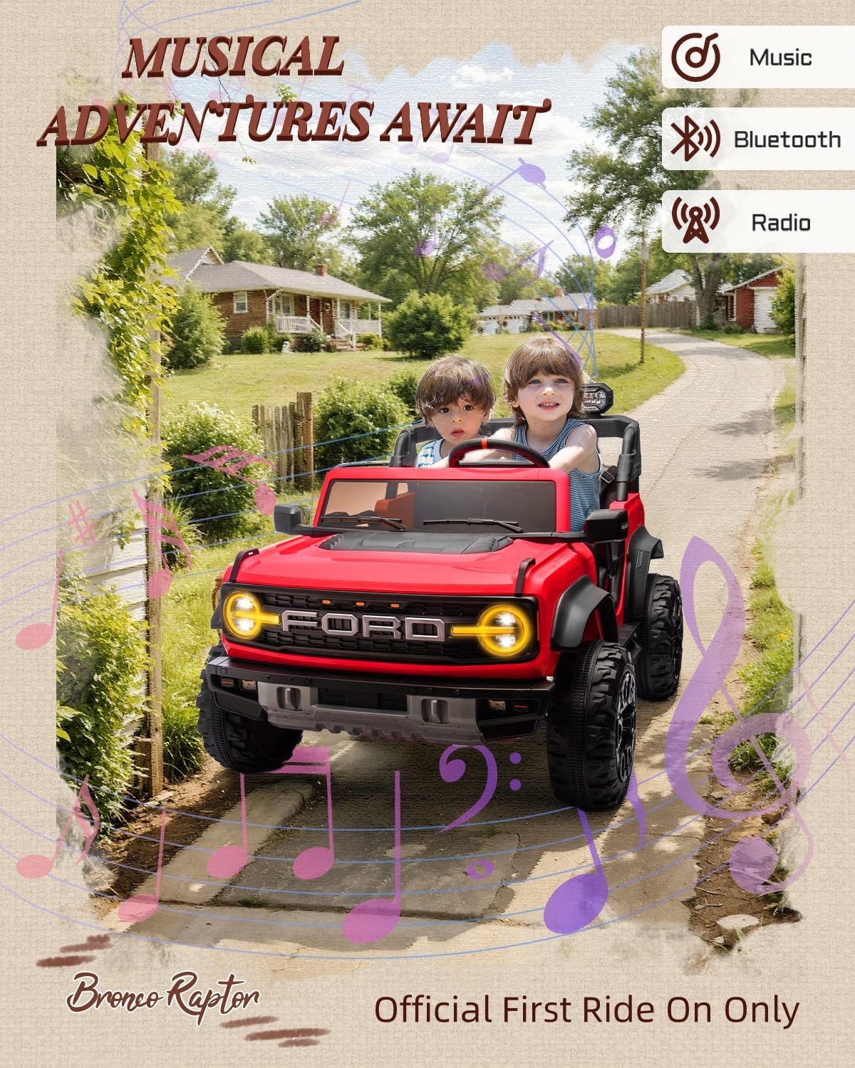Kids Pink Ride-On Truck Battery Powered Electric Toy Car wourant
