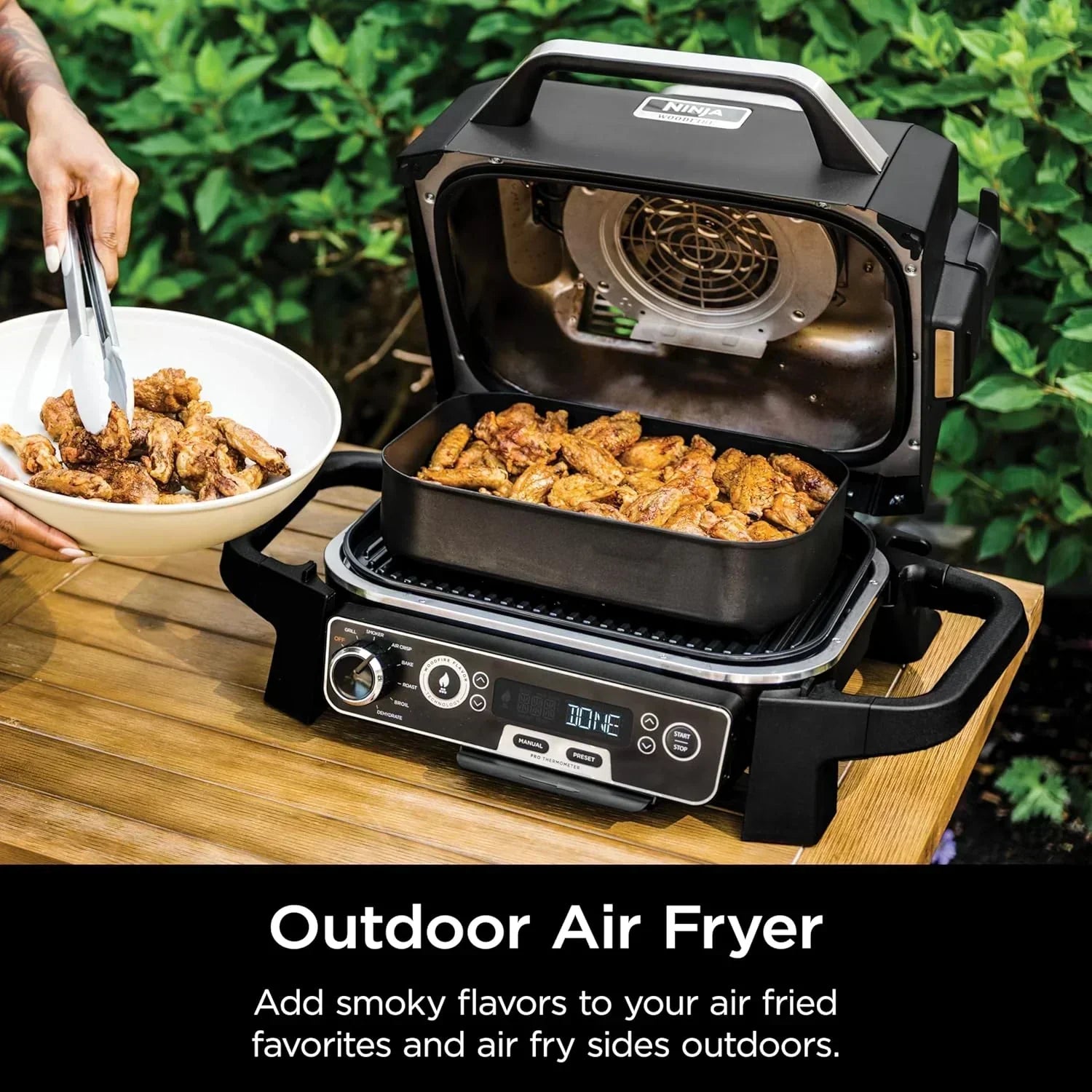OG751 Woodfire Pro Outdoor Grill Built-In Thermometer 7-in-1 Master Grill BBQ Smoker Air Fryer wourant