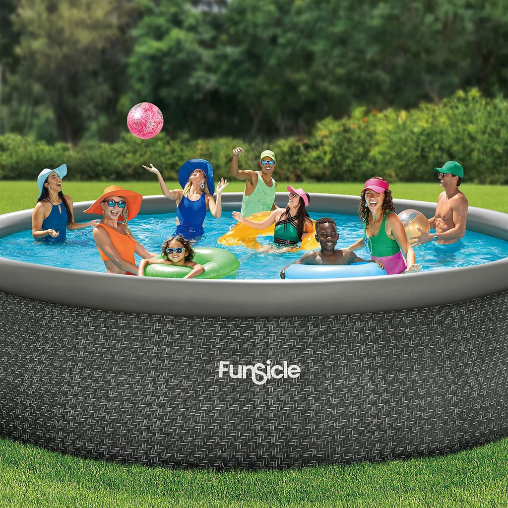 Funsicle 12 Foot by 36 Inch Quickset Round Inflatable Ring Top Outdoor Swimming Pool Set wourant